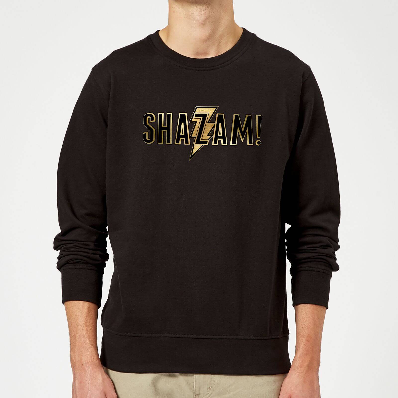 Dc Comics Shazam gold logo sweatshirt - black - xl - black
