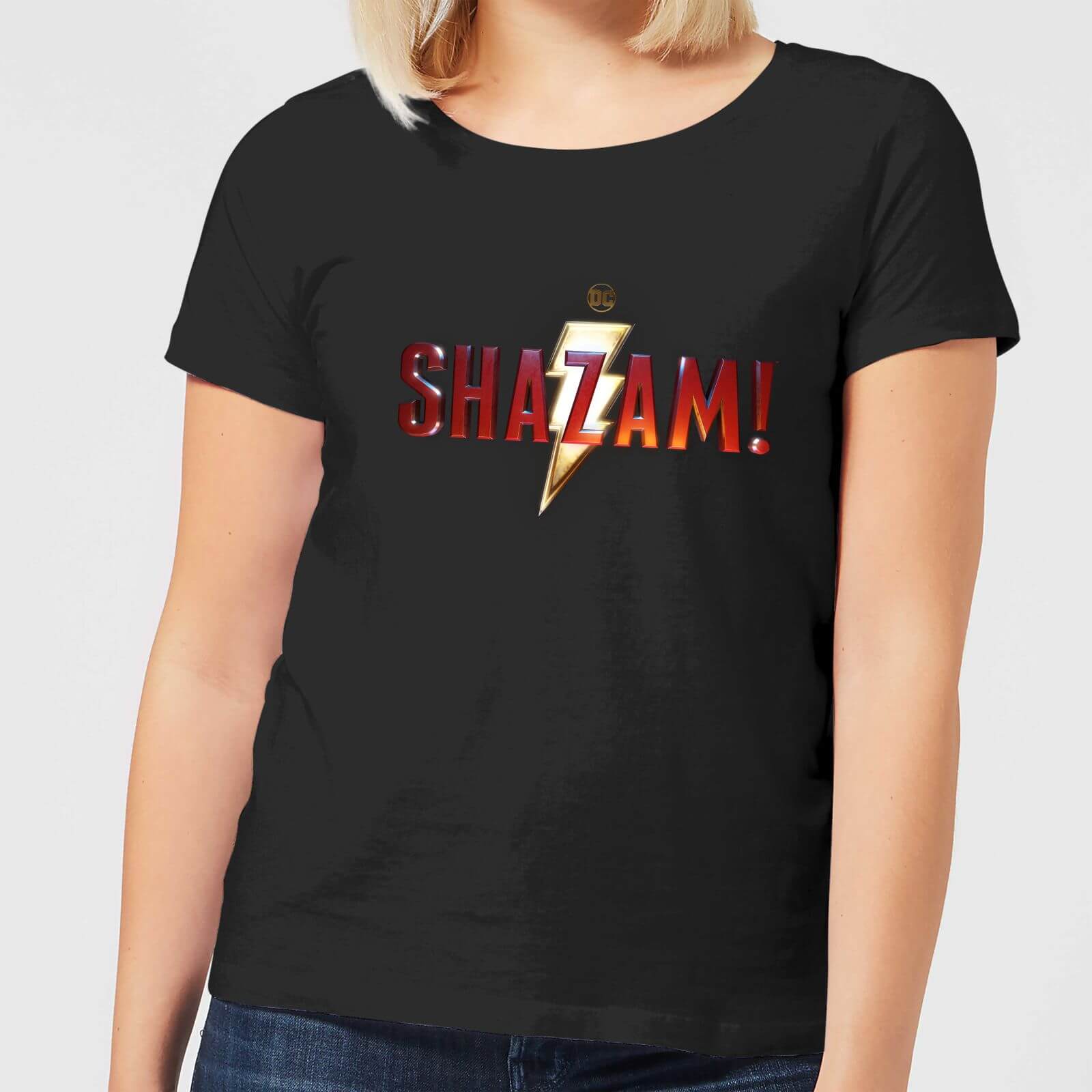 Dc Comics Shazam logo women's t-shirt - black - m