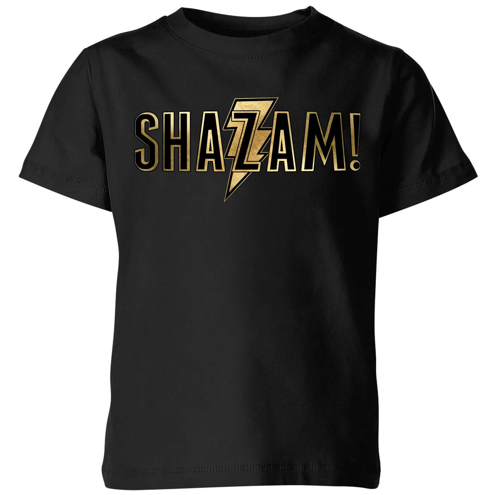 Shazam Gold Logo Kids' T-Shirt - Black - 3-4 Years