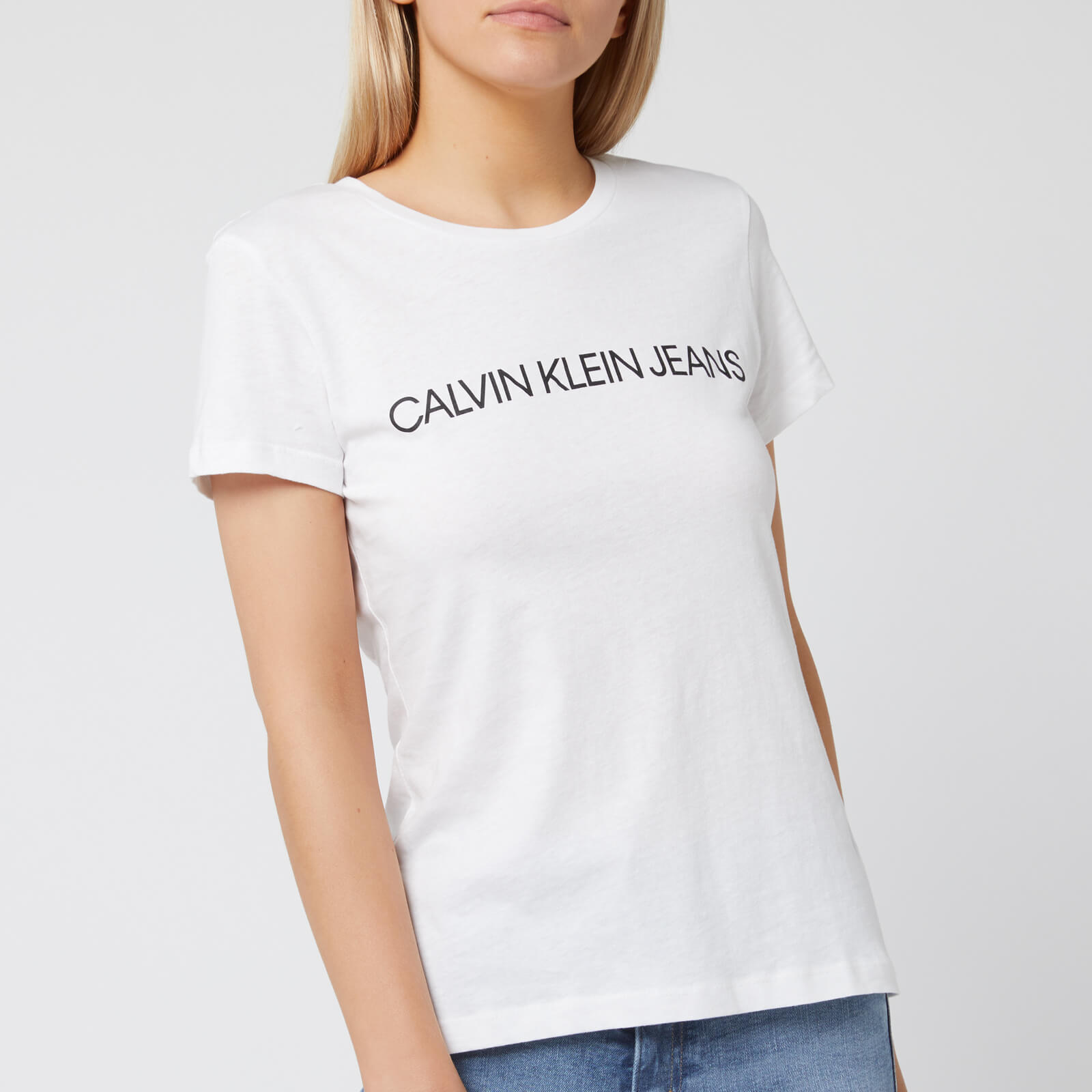 Image of Calvin Klein Jeans Women's Institutional Logo Slim Fit T-Shirt - Bright White - S
