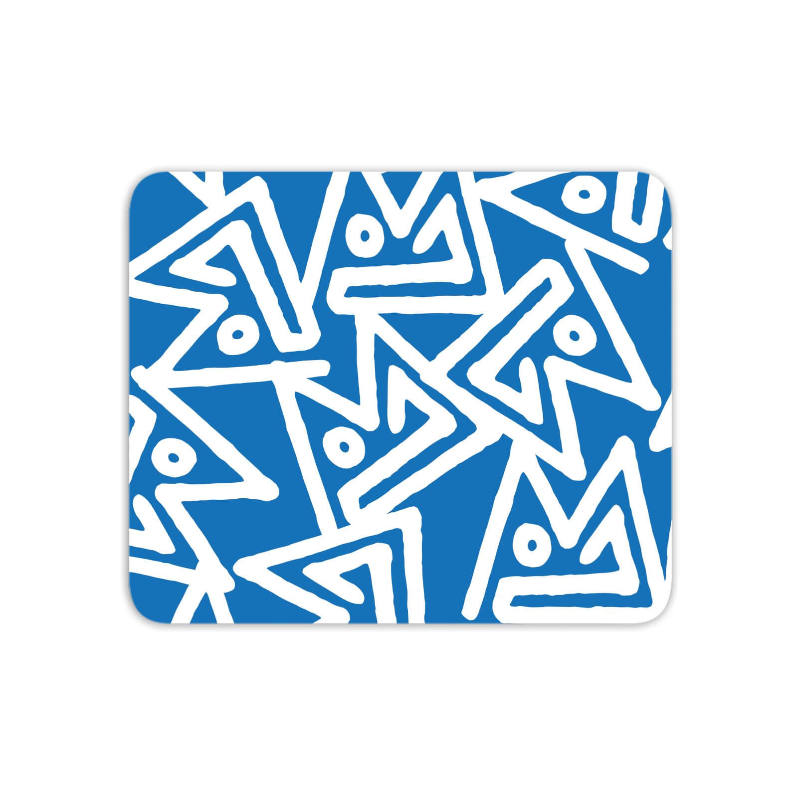 Mouse Mats Aztec Triangular Blue Pattern Mouse Mat