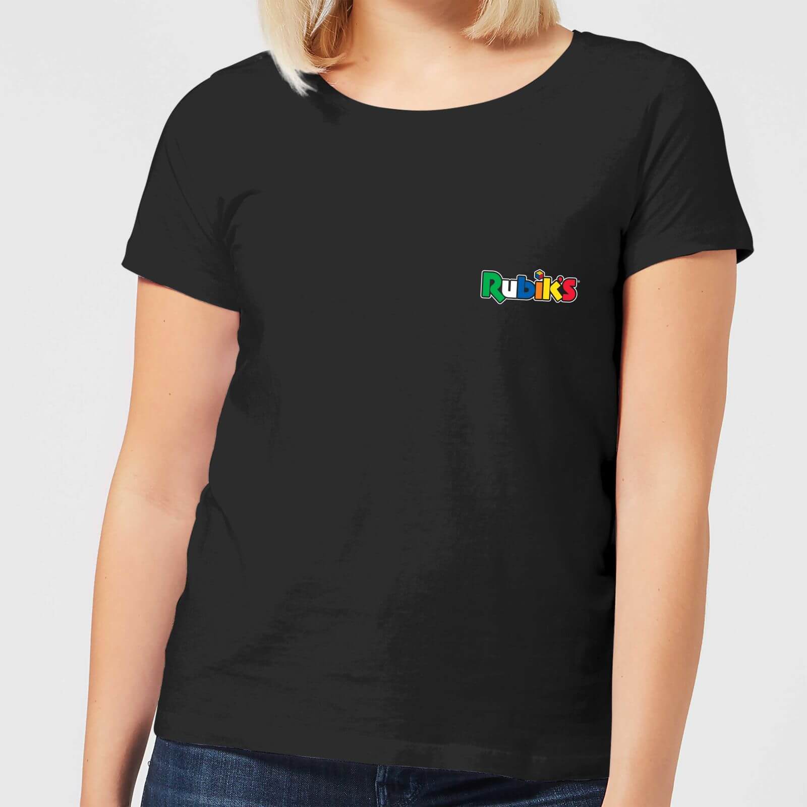 Rubik's Core Logo Pocket Women's T-Shirt - Black - 5XL - Black