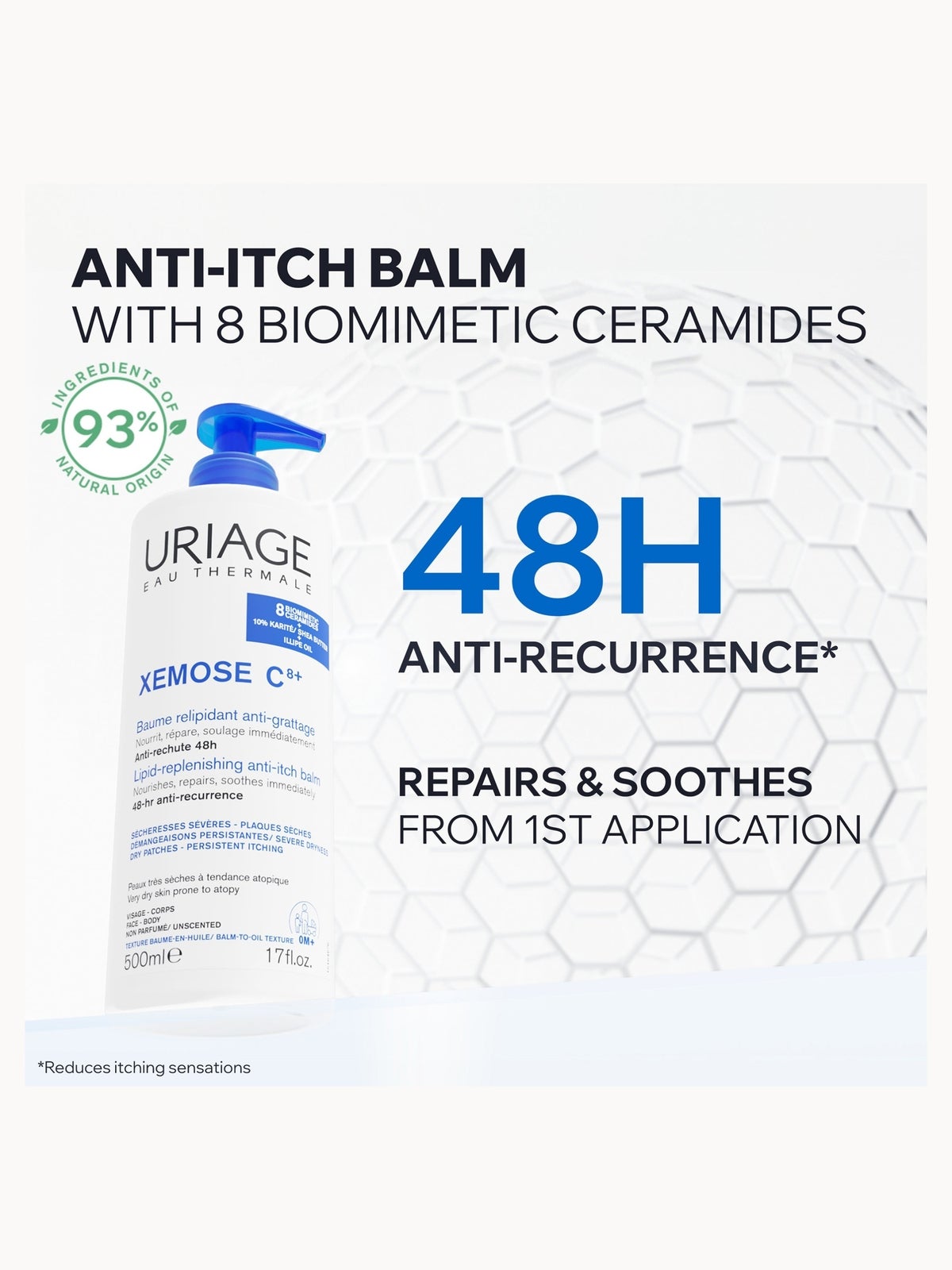 Uriage Xémose Anti-Itch Soothing Oil Balm 500ml 4