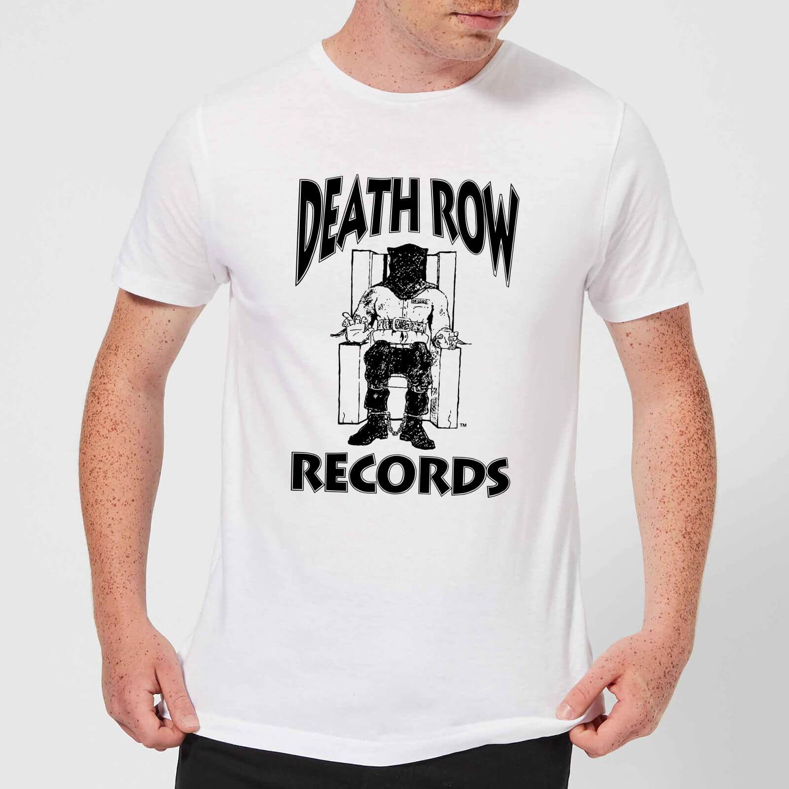 Death Row Records Logo Dark Men's T-Shirt - White - XS