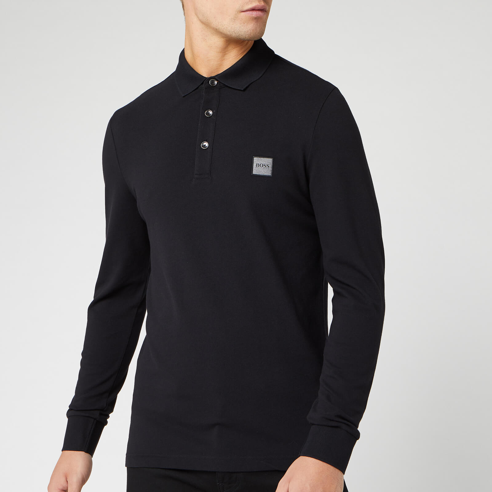 BOSS Men's Passerby Long Sleeve Polo Shirt - Black - M - Black