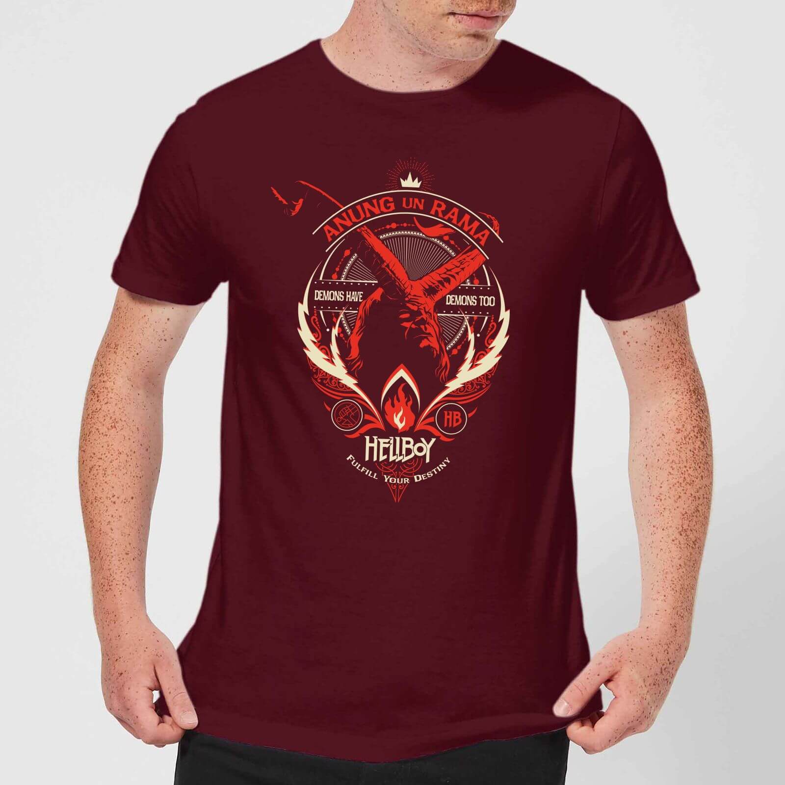 Hellboy Anung Un Rama Men's T-Shirt - Burgundy - M - Burgundy