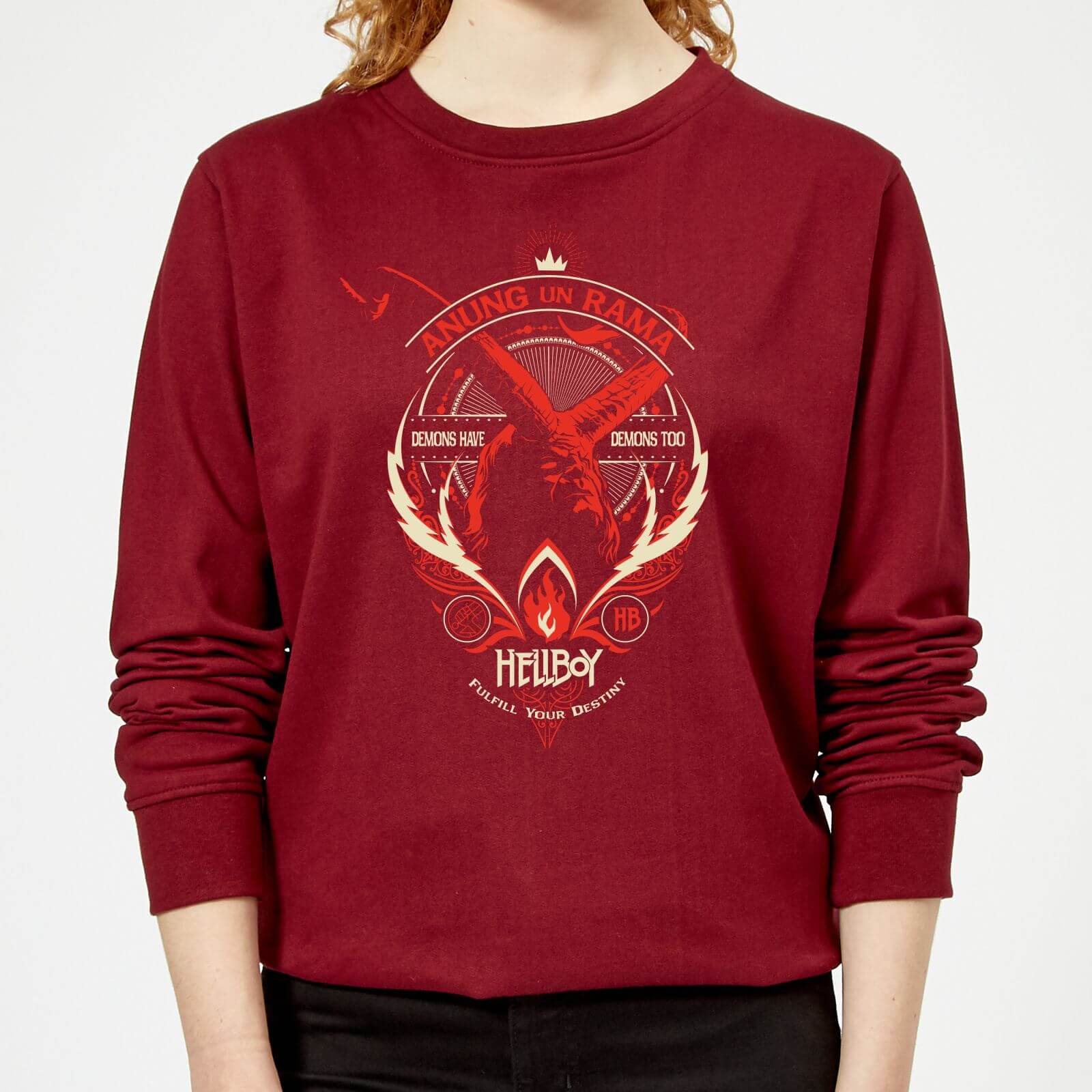 

Hellboy Anung Un Rama Women's Sweatshirt - Burgundy - XL - Burgundy