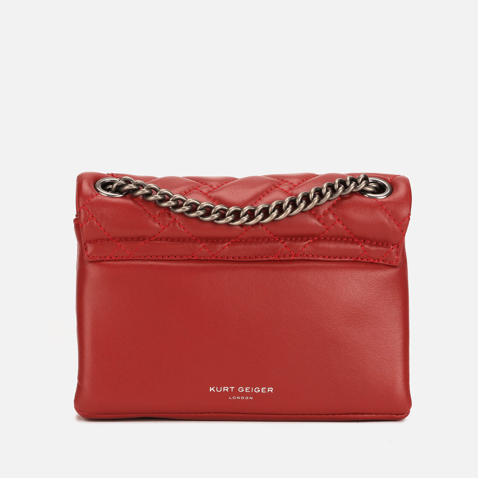 Kurt Geiger London Kensington mini red leather cross body bag with chain Red