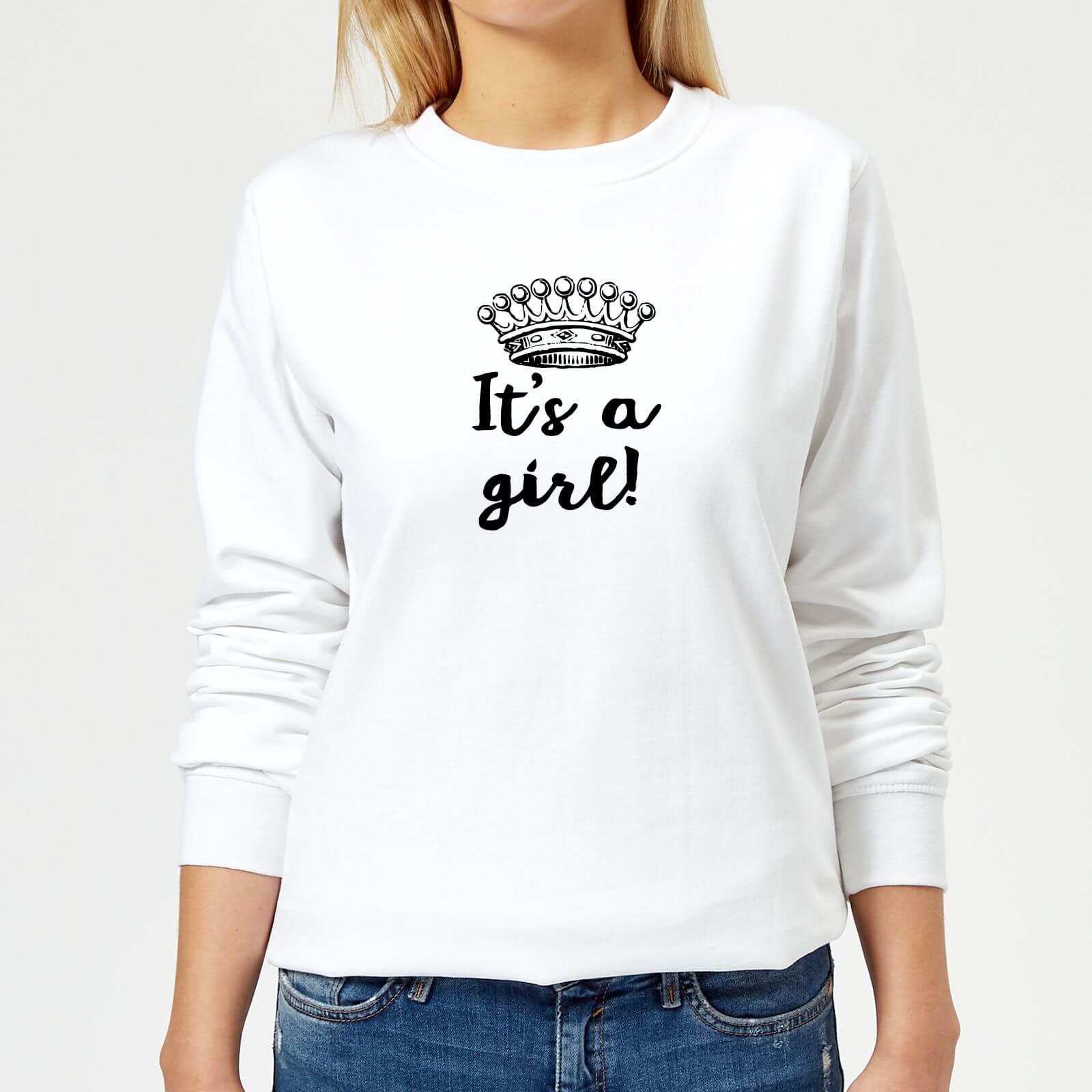 It's A Girl Women's Sweatshirt - White - S - White