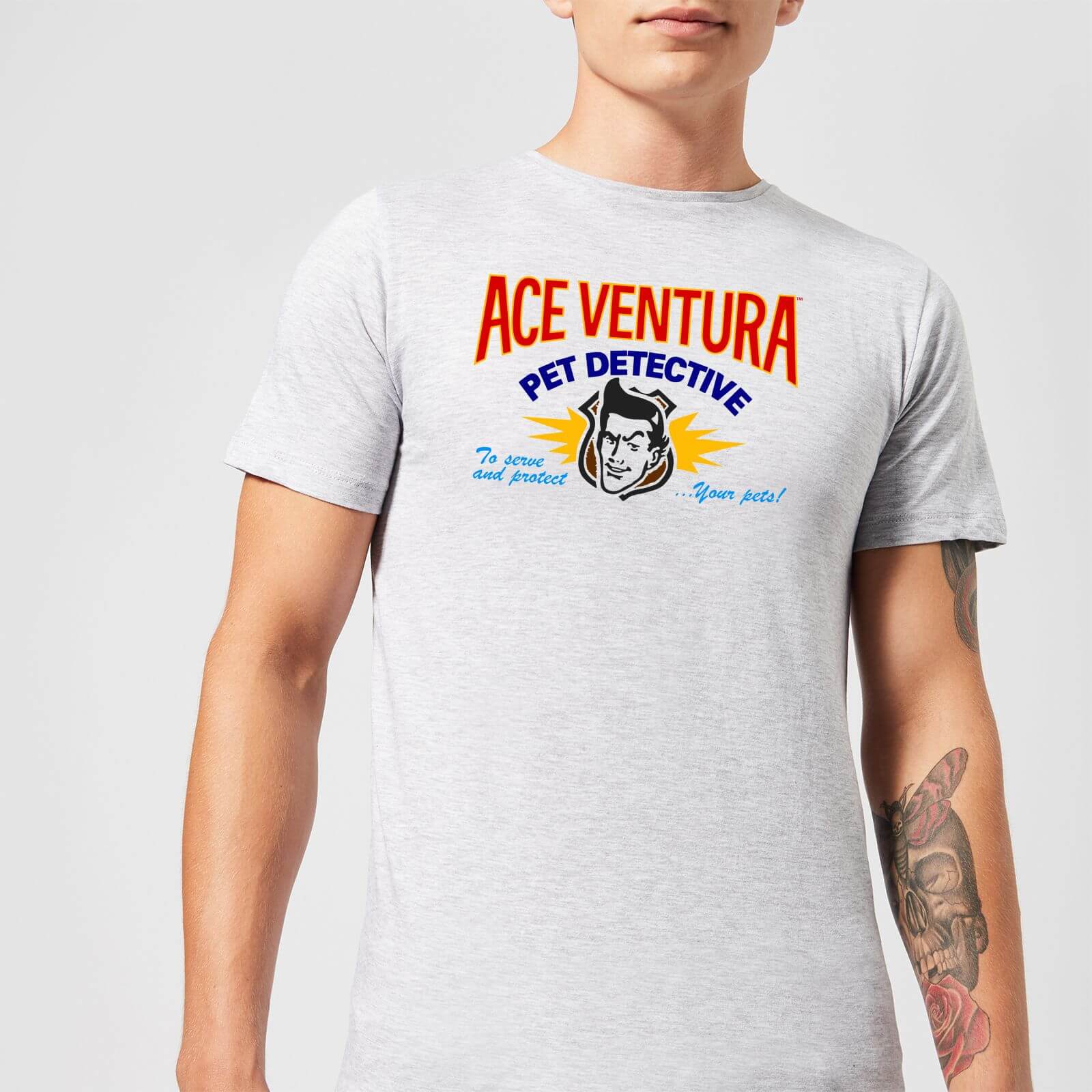 Ace Ventura Serve And Protect Your Pets Men's T-Shirt - Grey - M - Grey