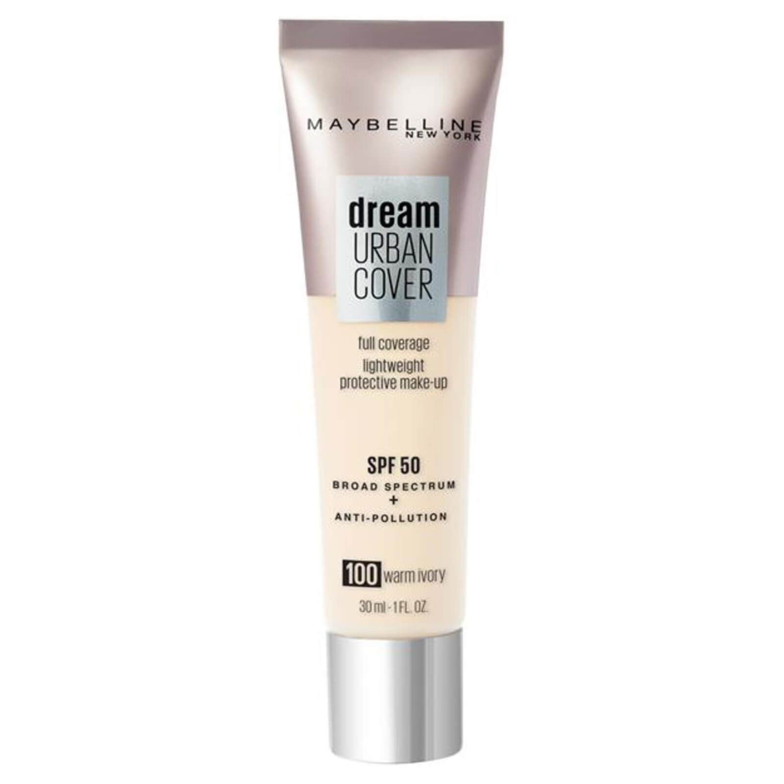 

Maybelline Dream Urban Cover SPF50 Foundation 121ml (Various Shades) - 100 Warm Ivory