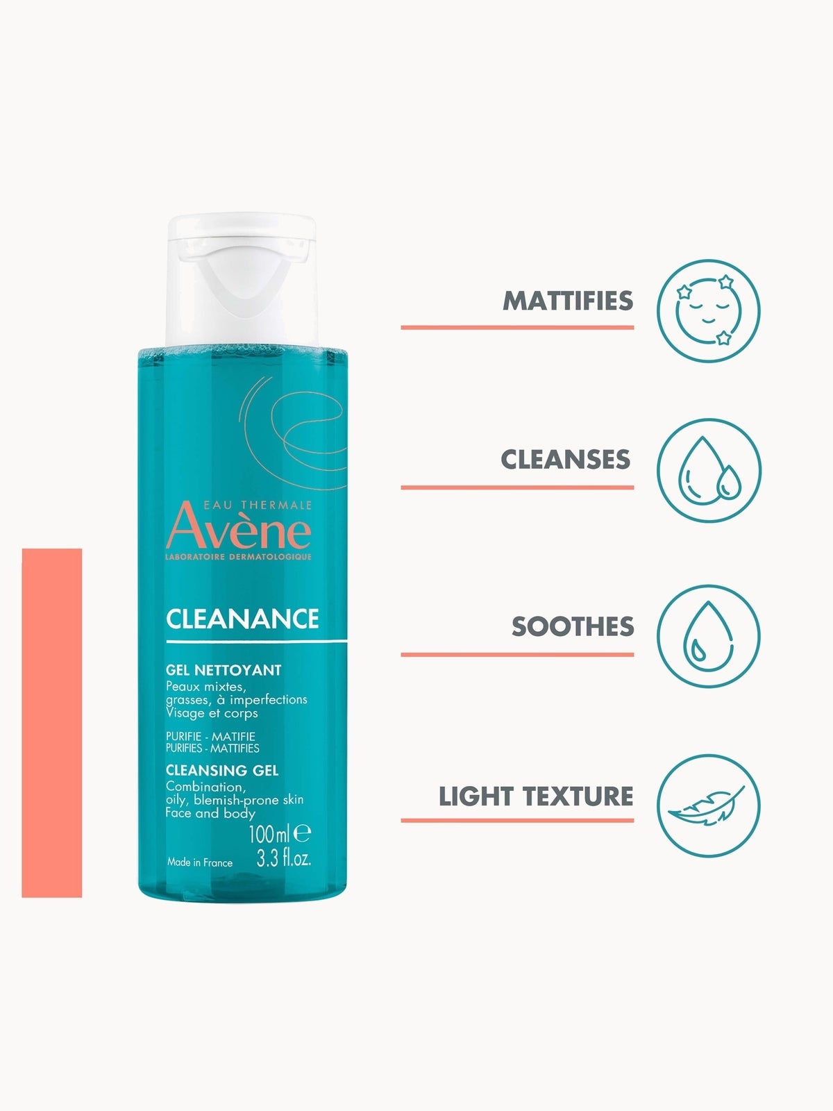 Avène Cleanance Cleansing Gel For Oily, Blemish Prone Skin 100ml 3