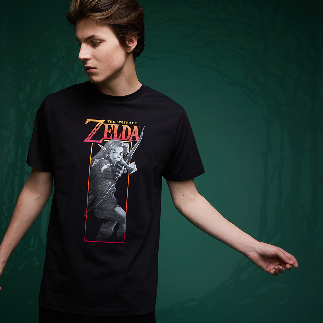 

T-Shirt Legend Of Zelda Link Arc - Noir - S
