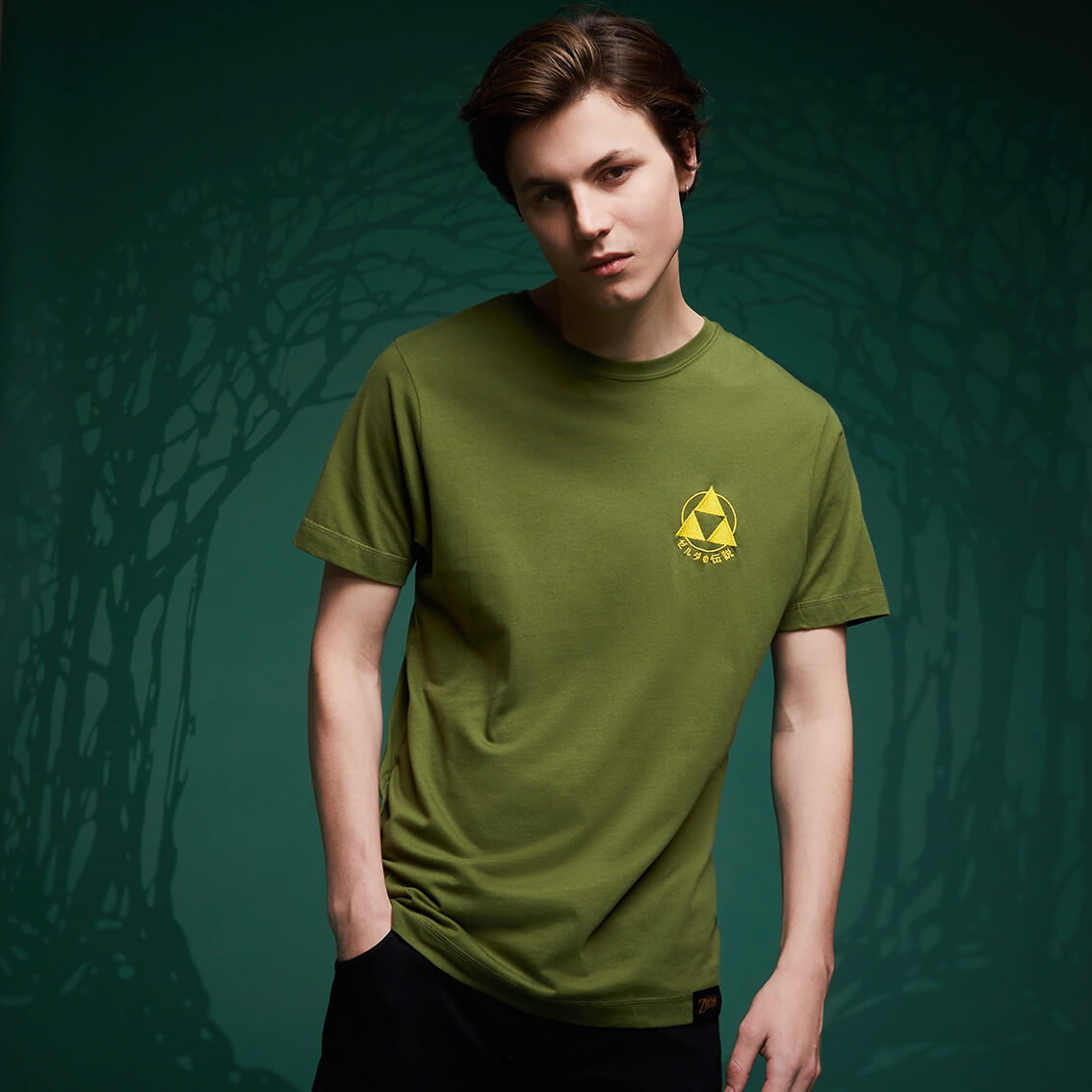 

T-Shirt Legend Of Zelda Brodé Triforce - Vert - XL