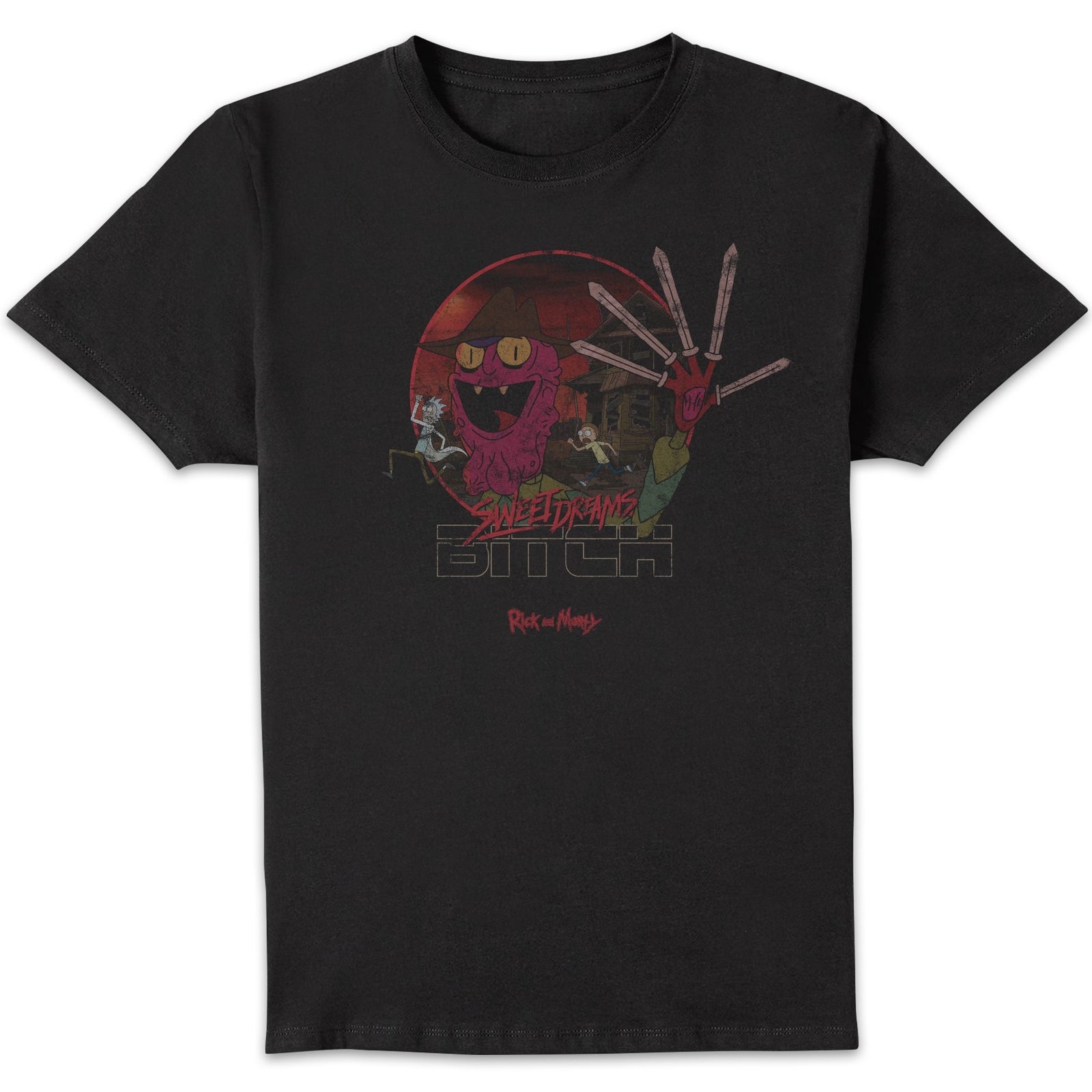 T-shirt - Rick and Morty Nightmare On Scary Street - Noir