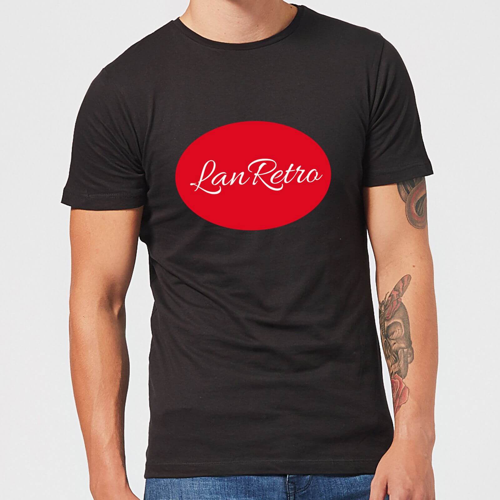 Lanre Retro Lanretro Logo Men's T-Shirt - Black - XL - Black