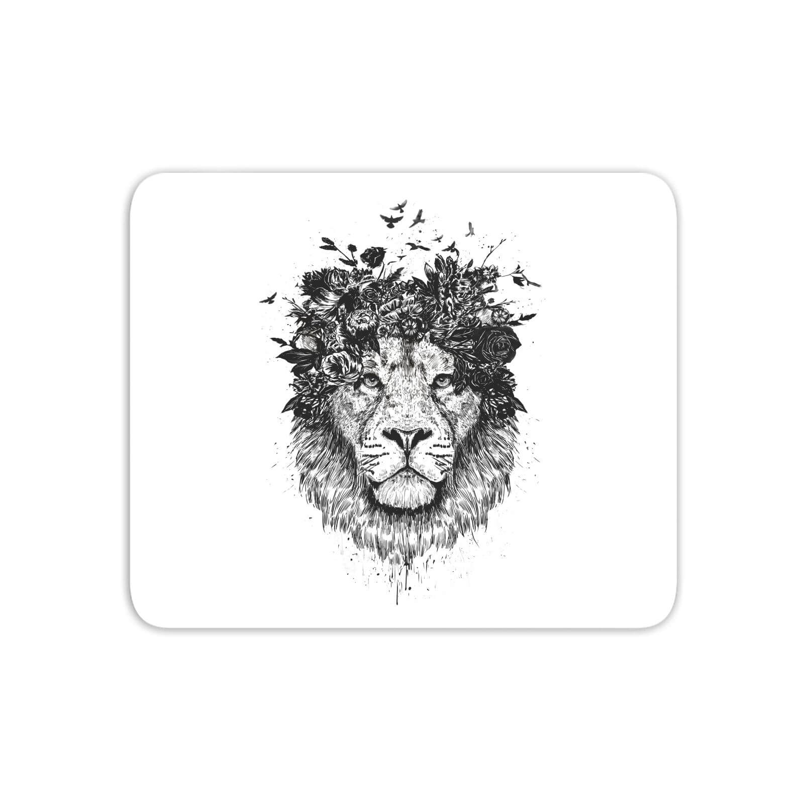 Lion And Flowers Mouse Mat