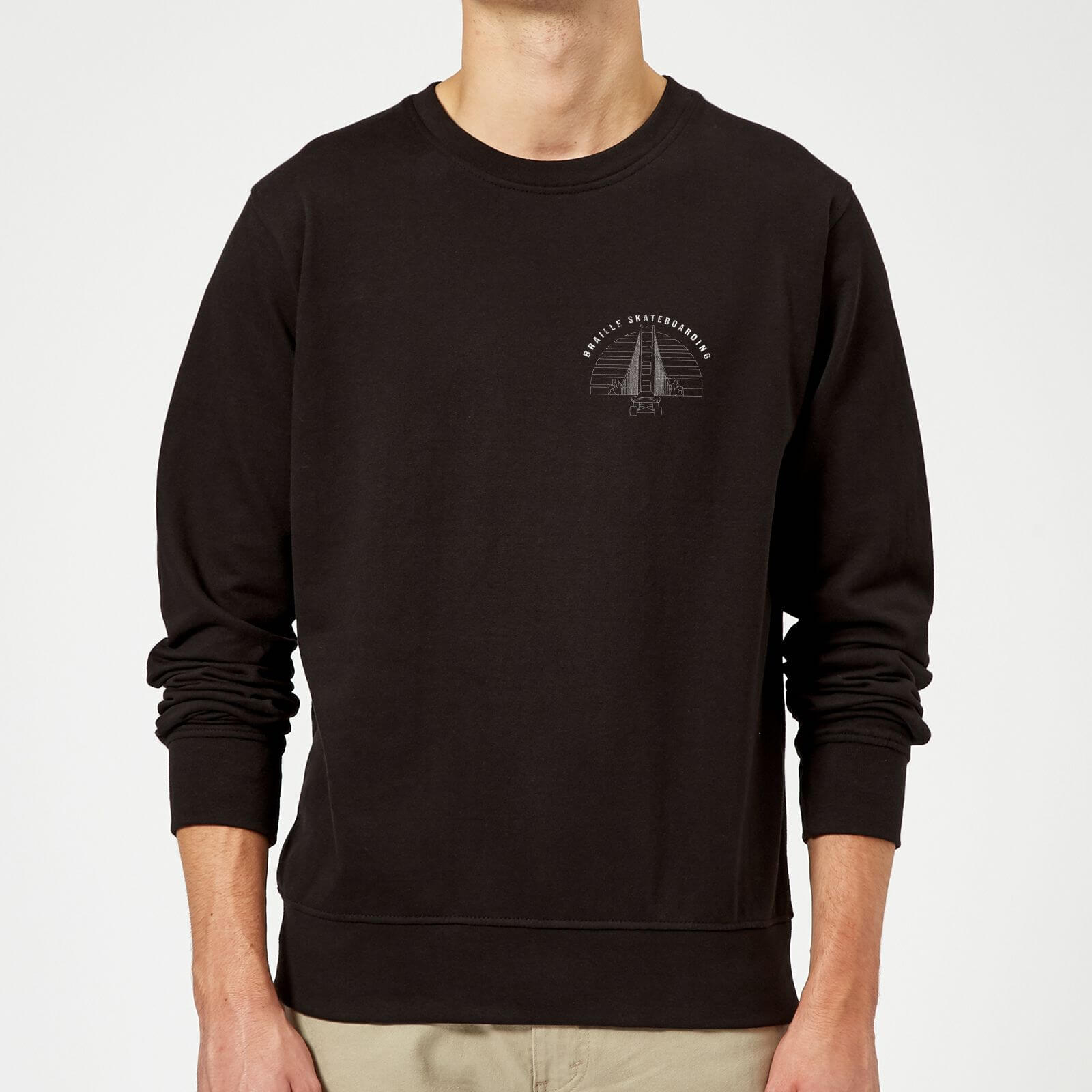 Braille Skateboarding Bridge Sunset Pocket Sweatshirt - Black - XL