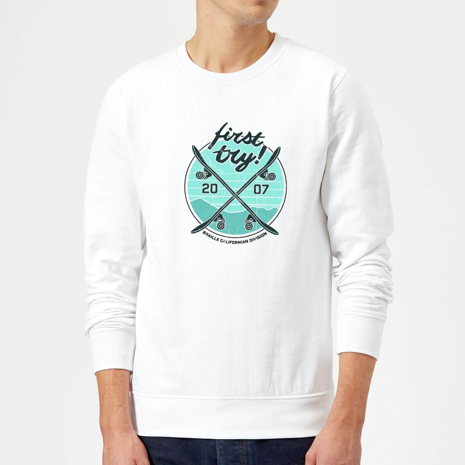 Braille Skateboarding Limited Edition First Try Sweatshirt - White - M - Blanco
