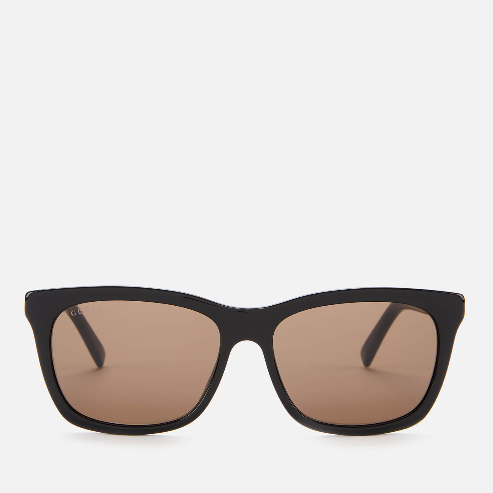 Gucci Men's Rectangle Frame Acetate Sunglasses - Black/Gold/Brown
