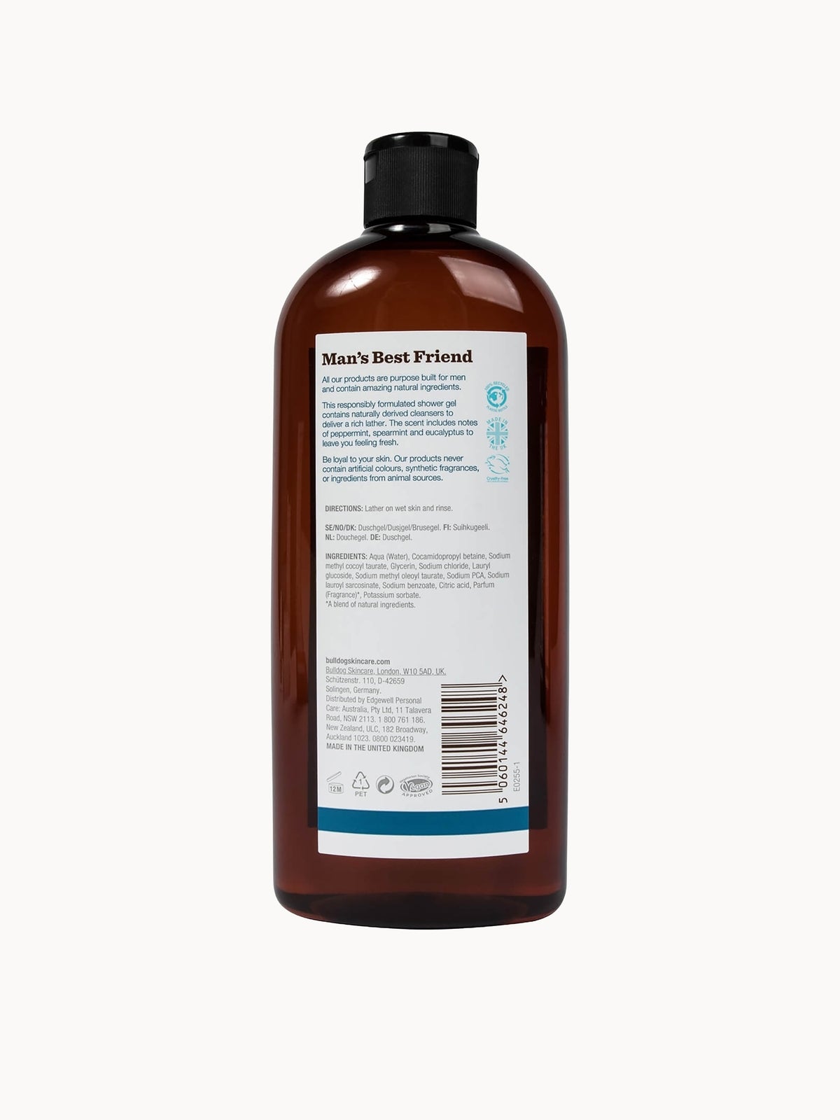 Bulldog Skincare Peppermint & Eucalyptus Shower Gel 500ml 3