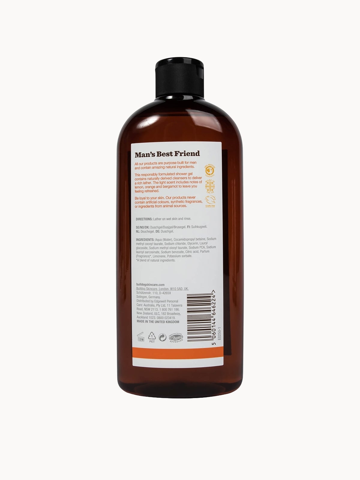 Bulldog Skincare Lemon & Bergamot Shower Gel 500ml 3