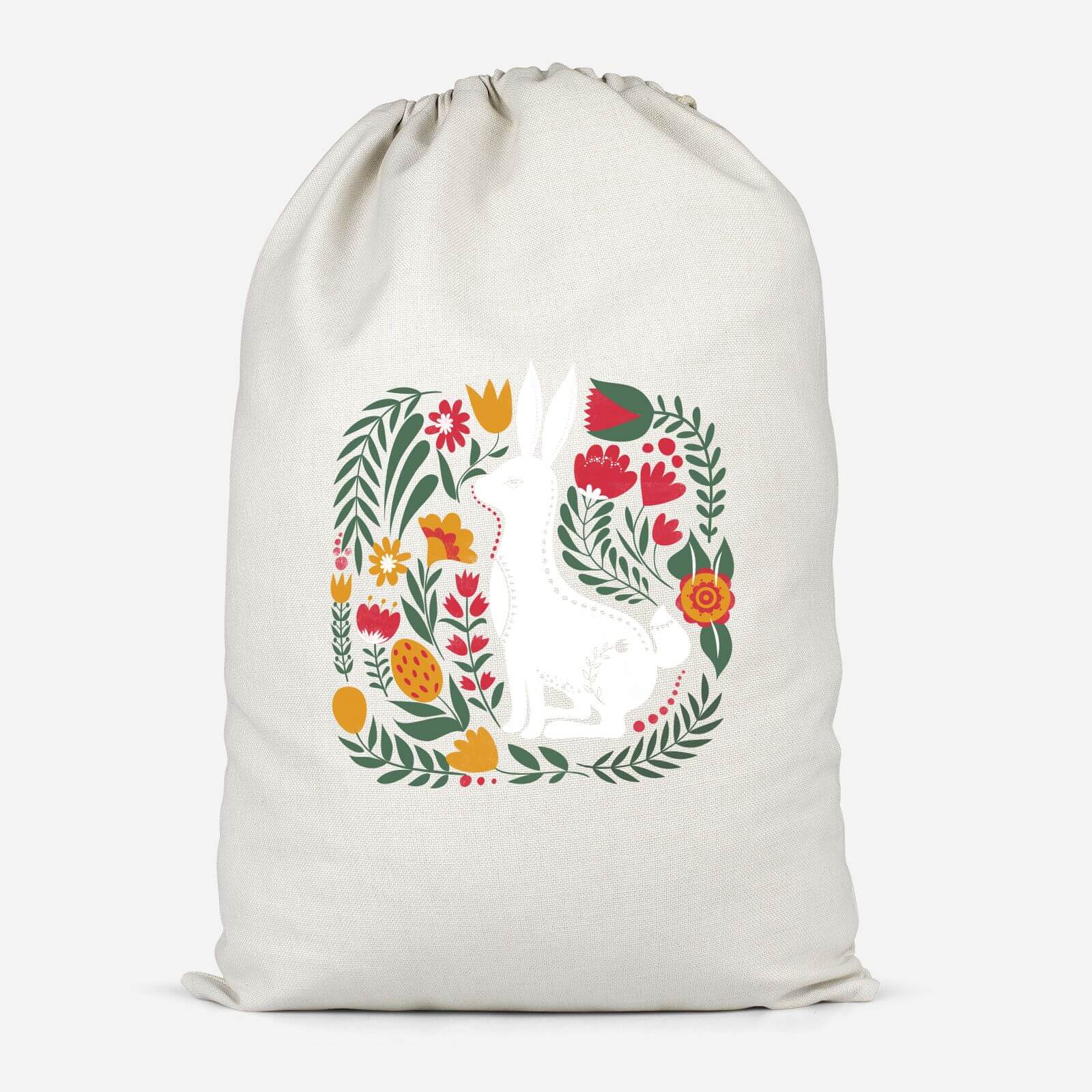 Scandi Rabbit Pattern Cotton Storage Bag - Large