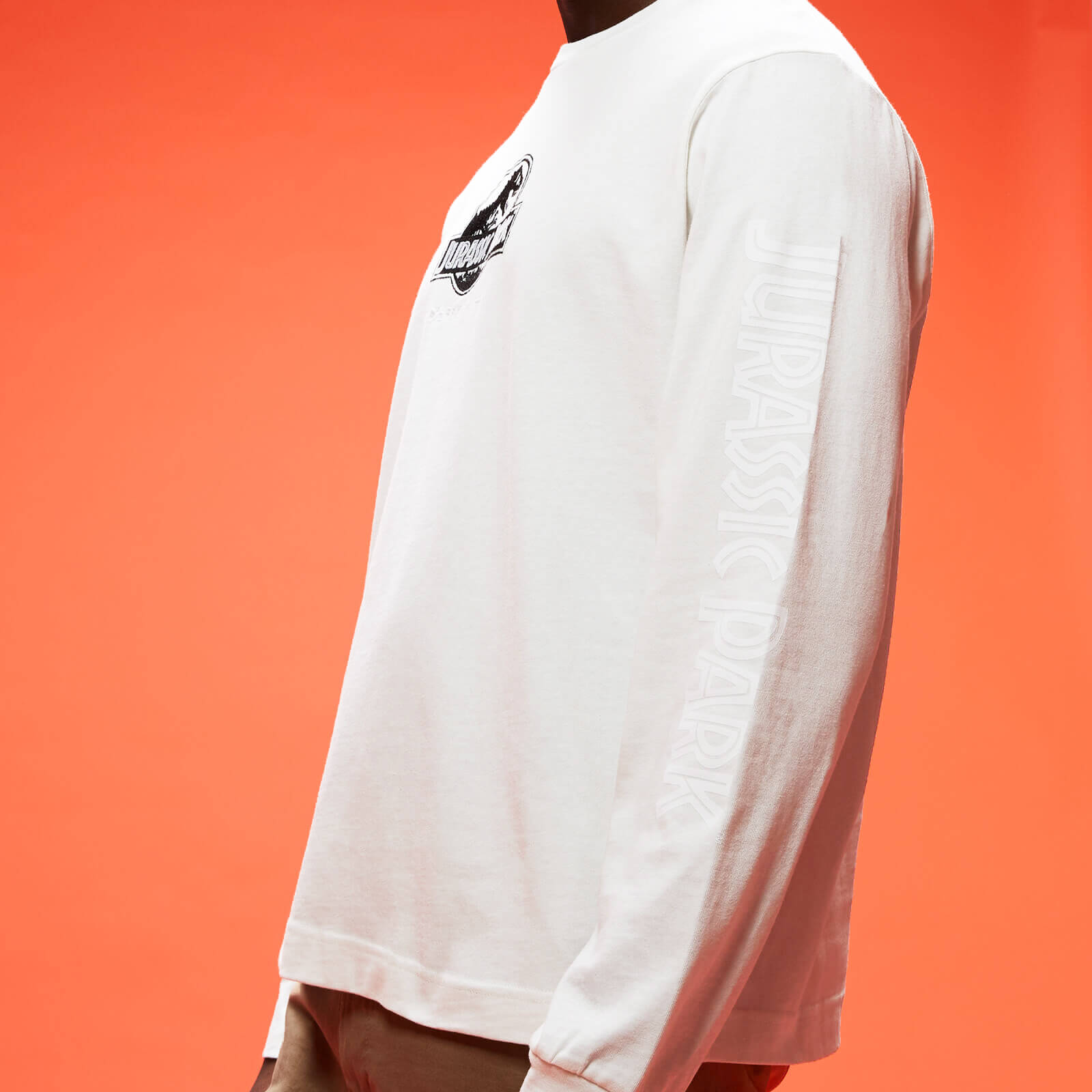 Jurassic Park Primal Embroidered Long Sleeve T-Shirt - Cream - L