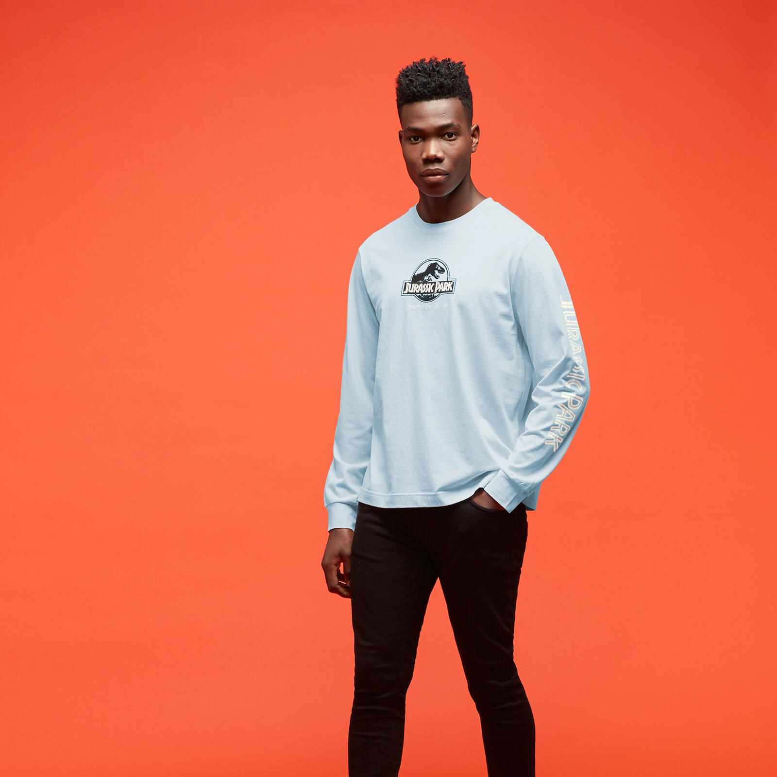 Jurassic Park Primal Embroidered Long Sleeve T-Shirt - Blue - S