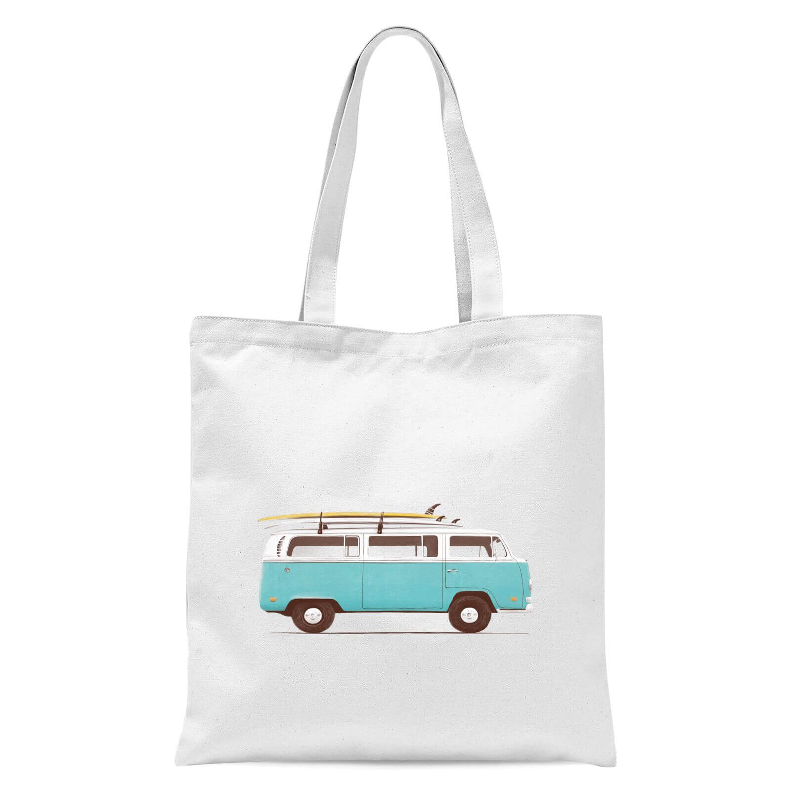 Blue Van Tote Bag - White