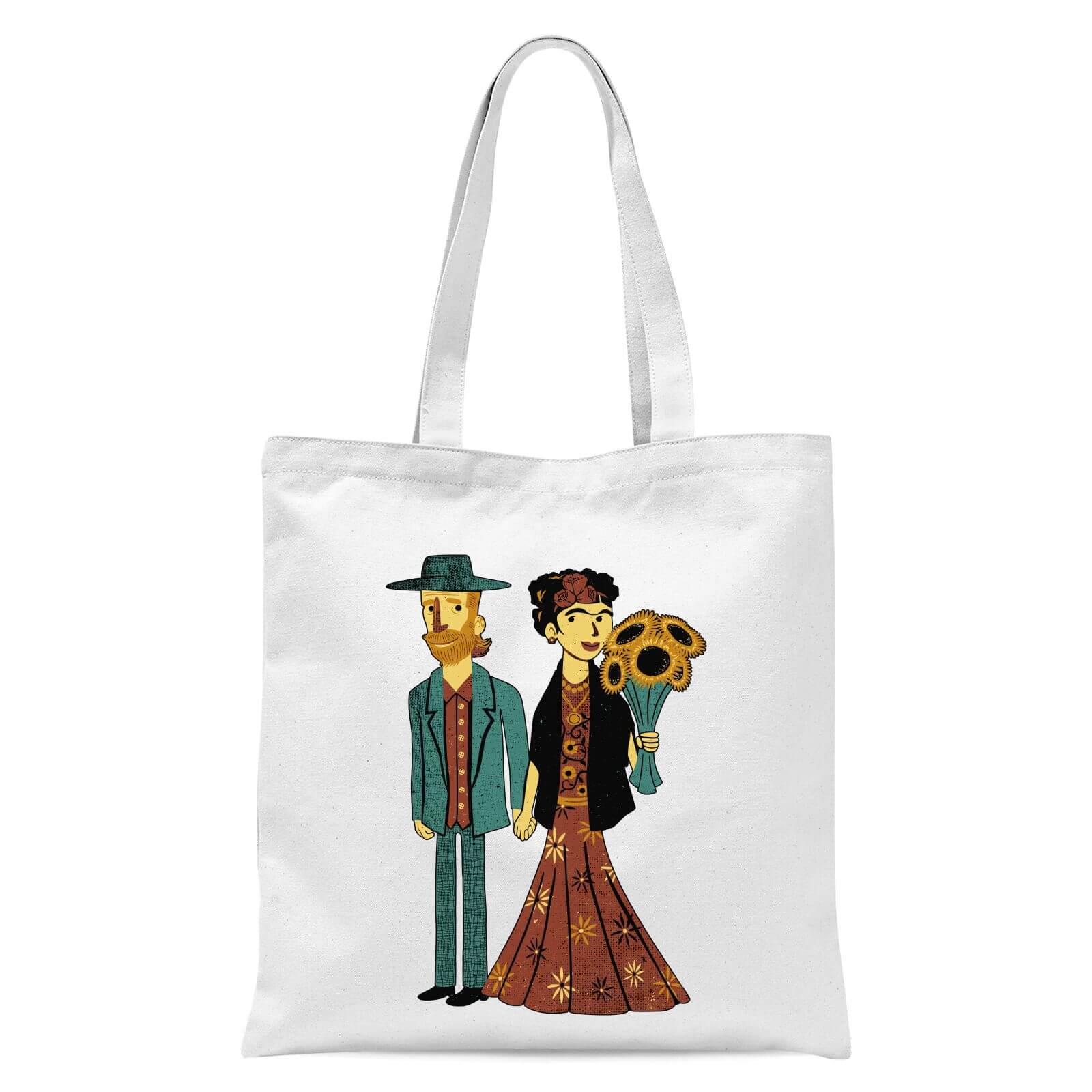 Love Is Art - Frida Kahlo And Van Gogh Tote Bag - White