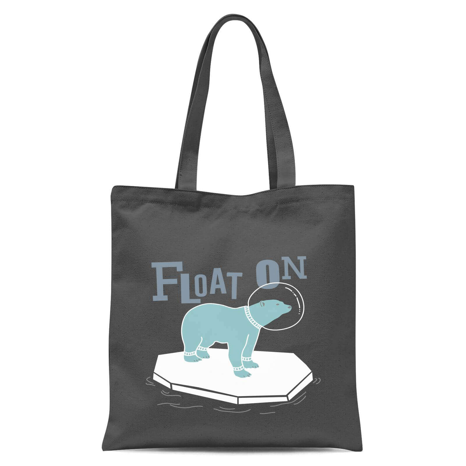 Polar Bear Float On Tote Bag - Grey