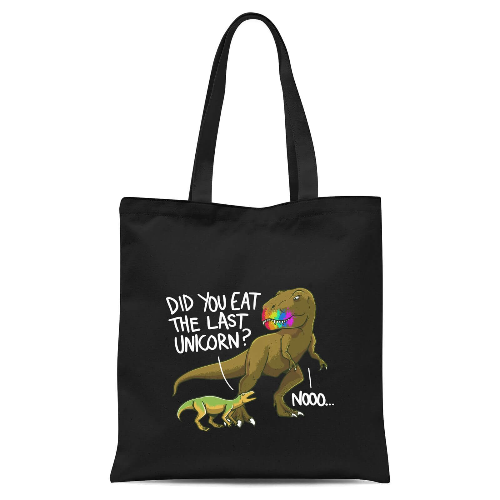 Dinosaur Unicorn Tote Bag - Black