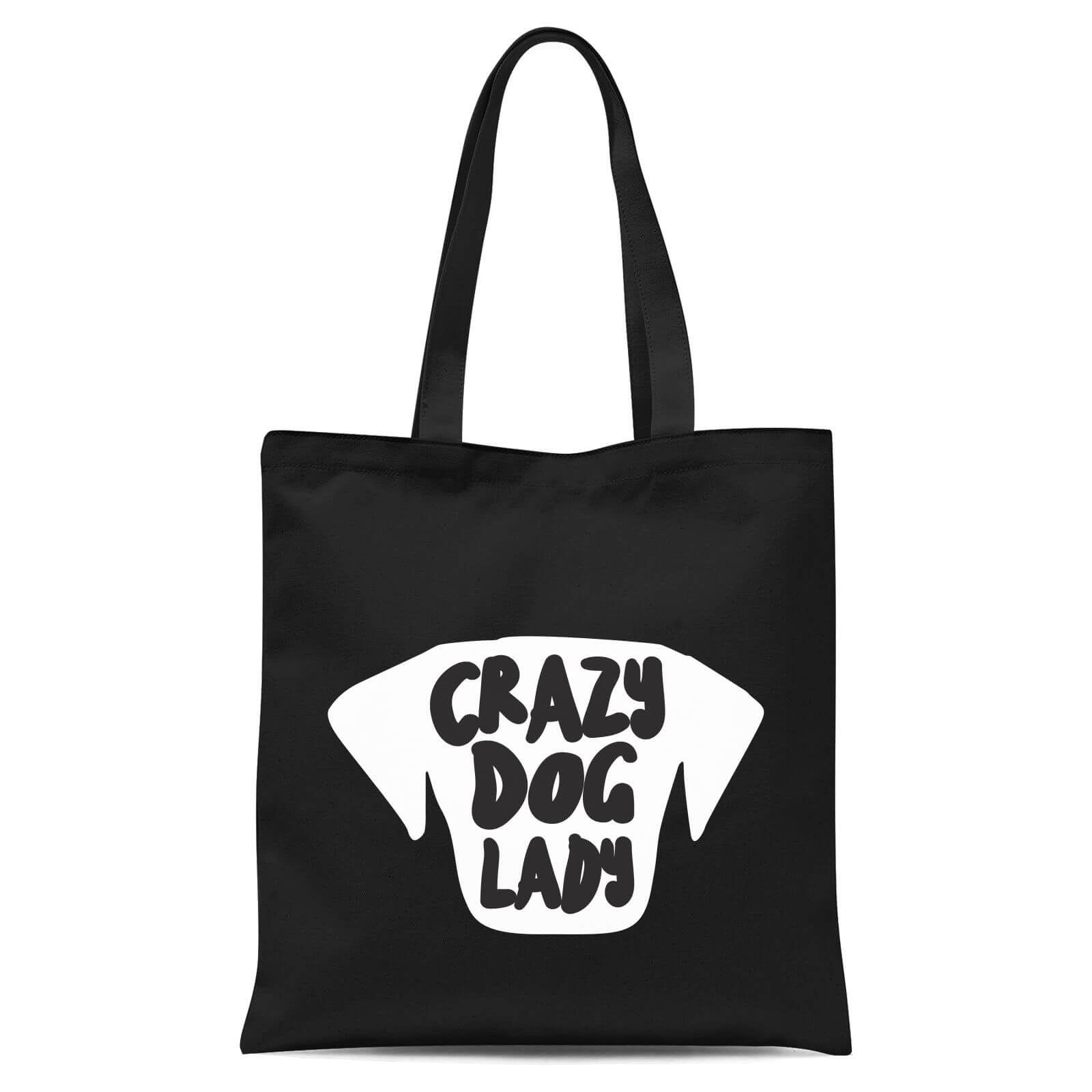 Crazy Dog Lady Tote Bag - Black