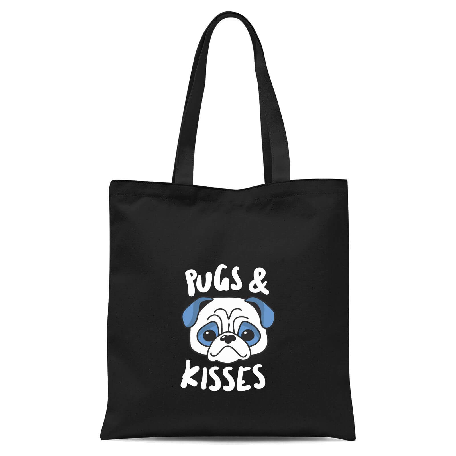 Pugs & Kisses Tote Bag - Black