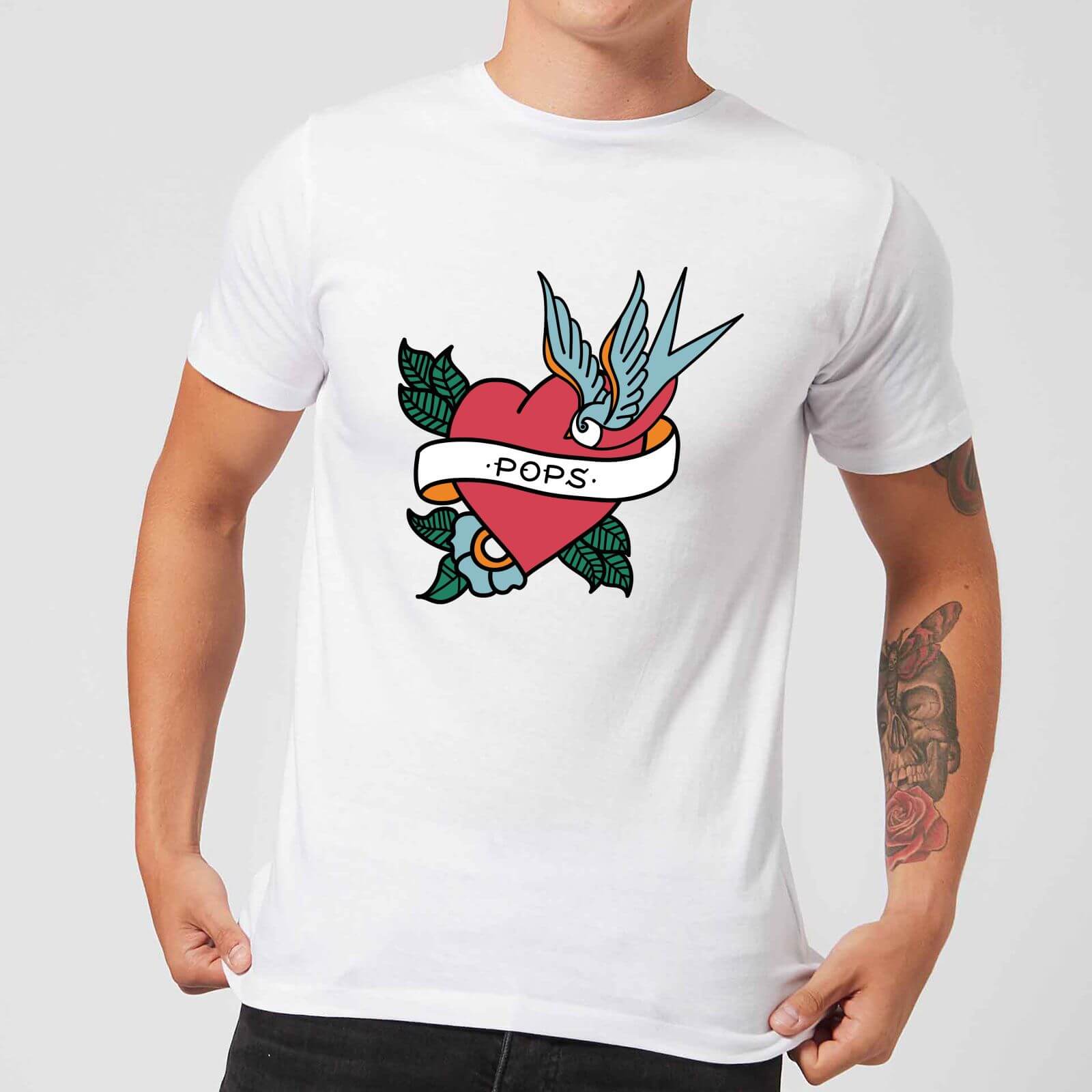 Pops Heart Men's T-Shirt - White - S - White