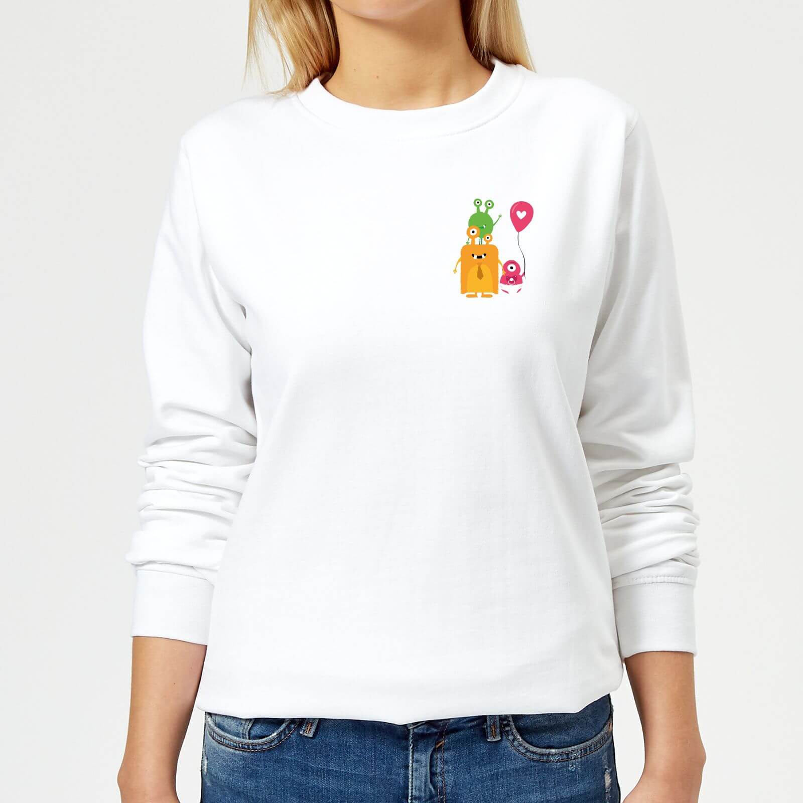 Monster Family Women's Sweatshirt - White - S - White