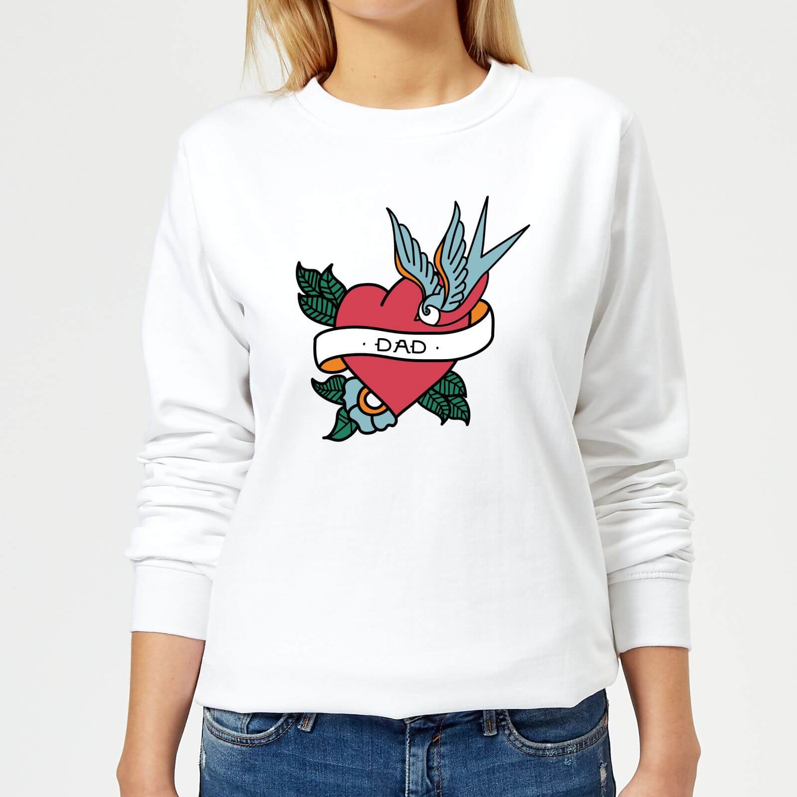 Dad Heart Women's Sweatshirt - White - XXL - White