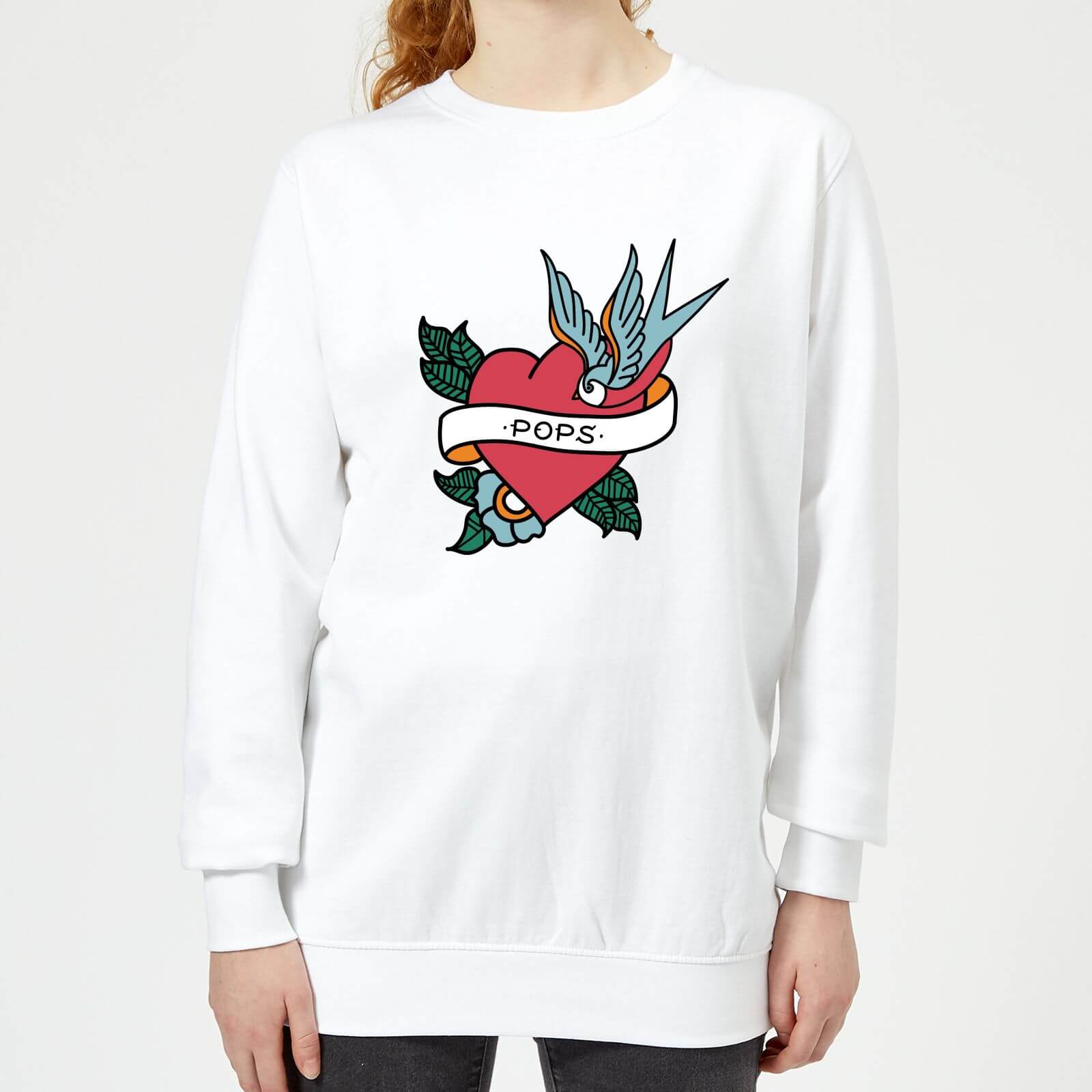Pops Heart Women's Sweatshirt - White - XL - White