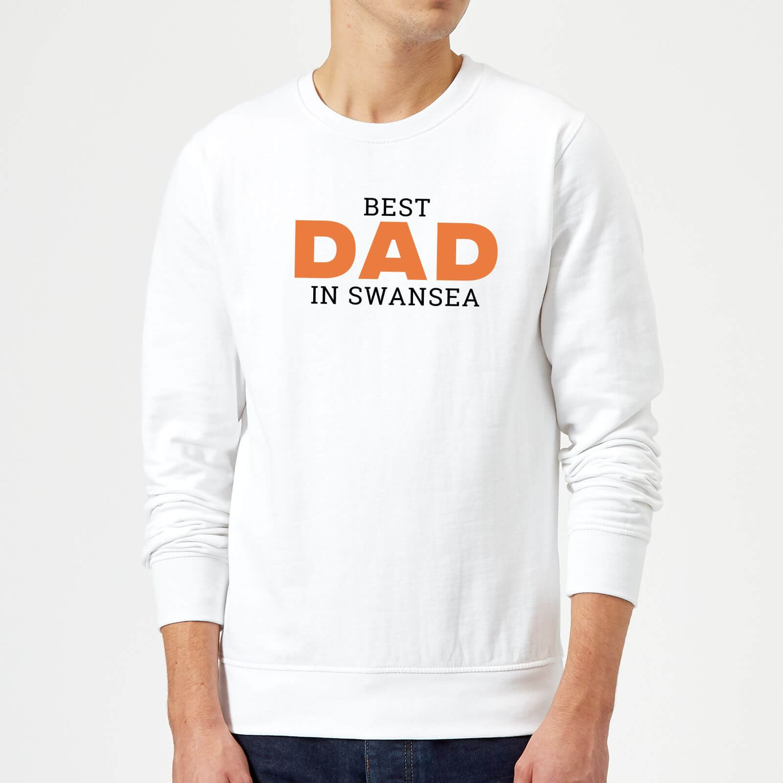 Best Dad In Swansea Sweatshirt - White - M - White