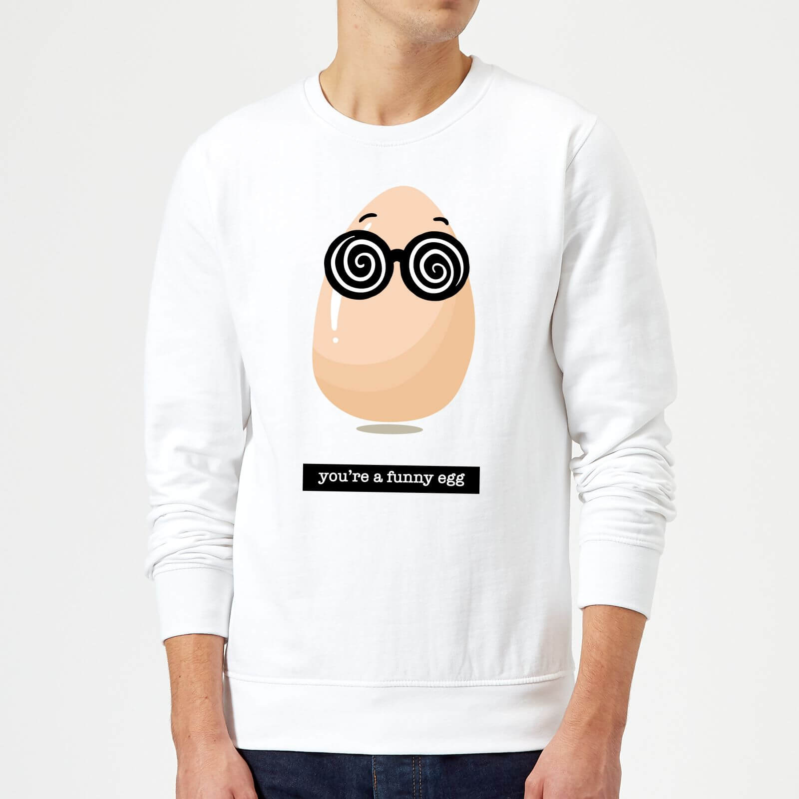 You're A Funny Egg Sweatshirt - White - XXL - White