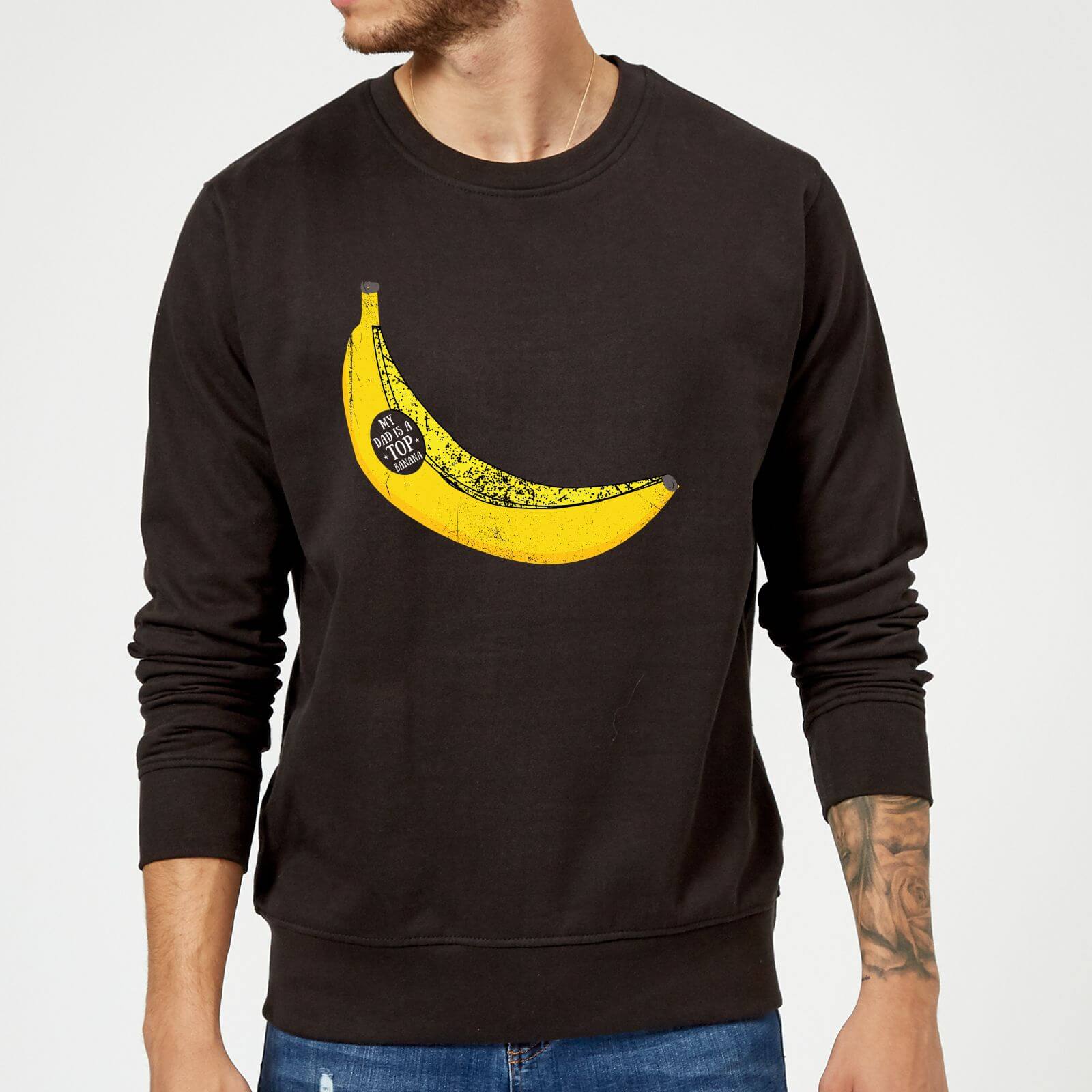 My Dad Is A Top Banana Sweatshirt - Black - XL - Black