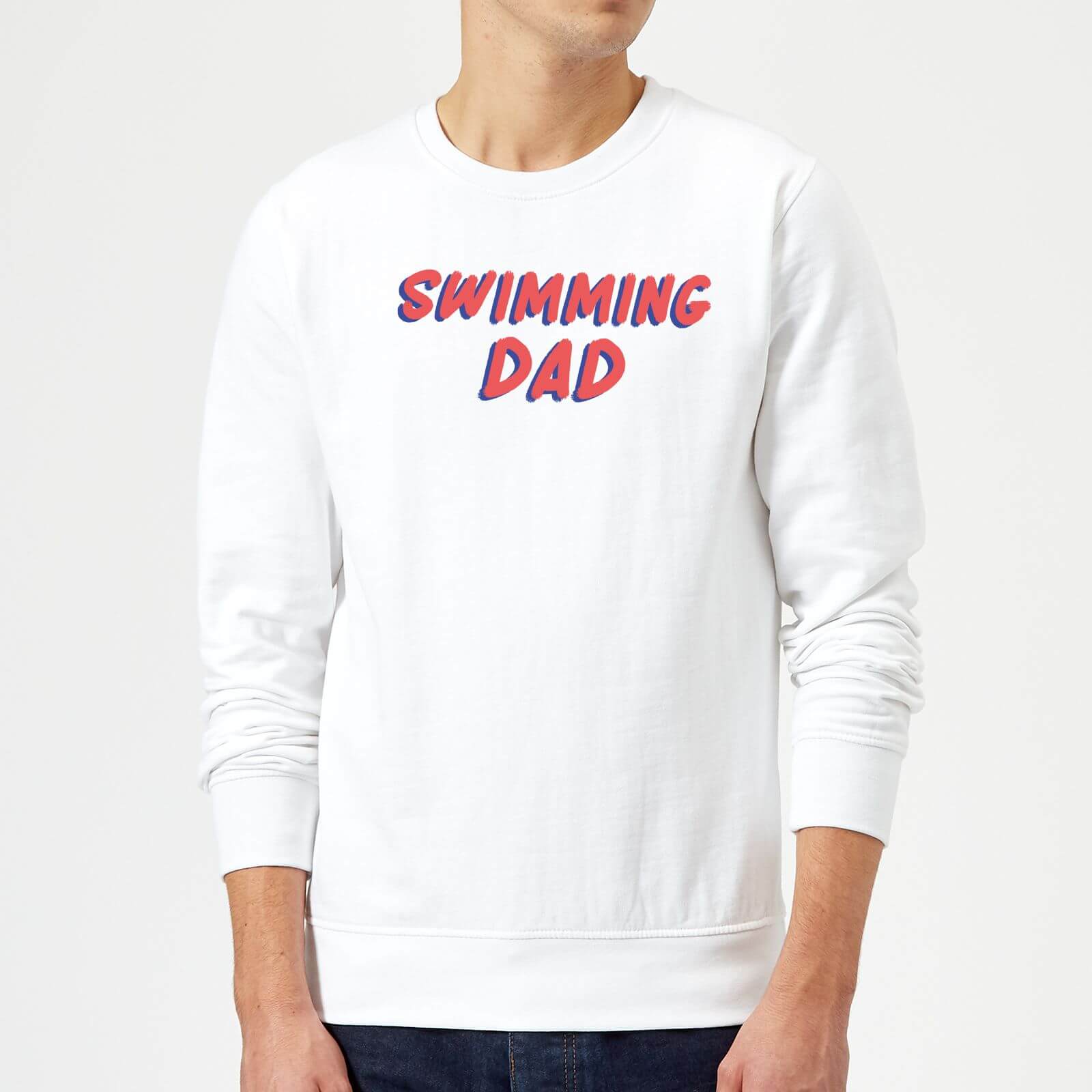 Swimming Dad Sweatshirt - White - L - White