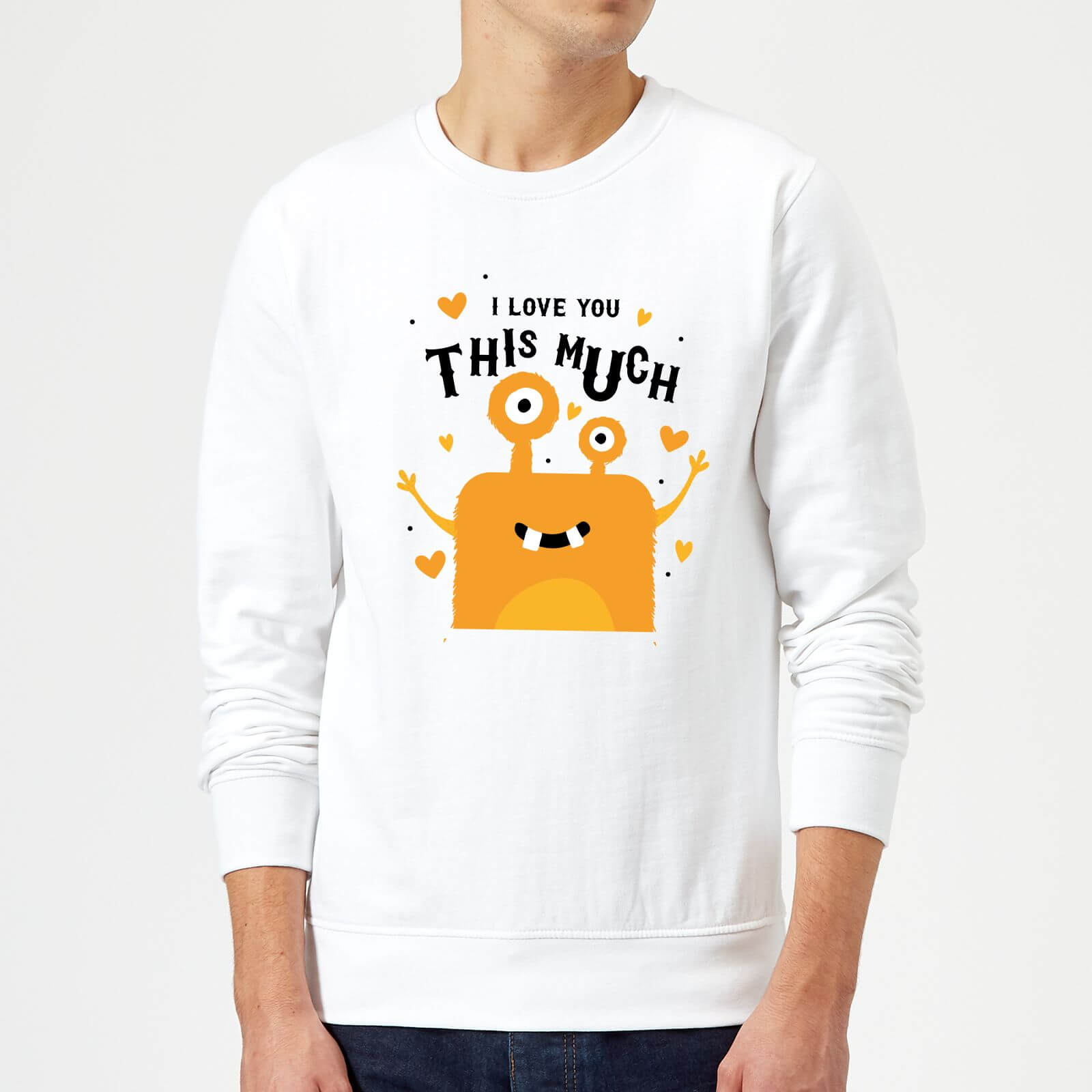 I Love You This Much Sweatshirt - White - XXL - White