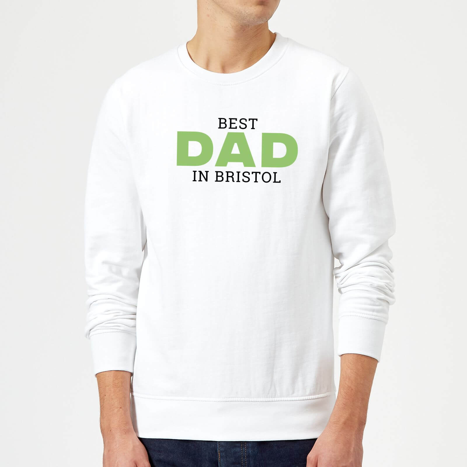 Best Dad In Bristol Sweatshirt - White - S - White