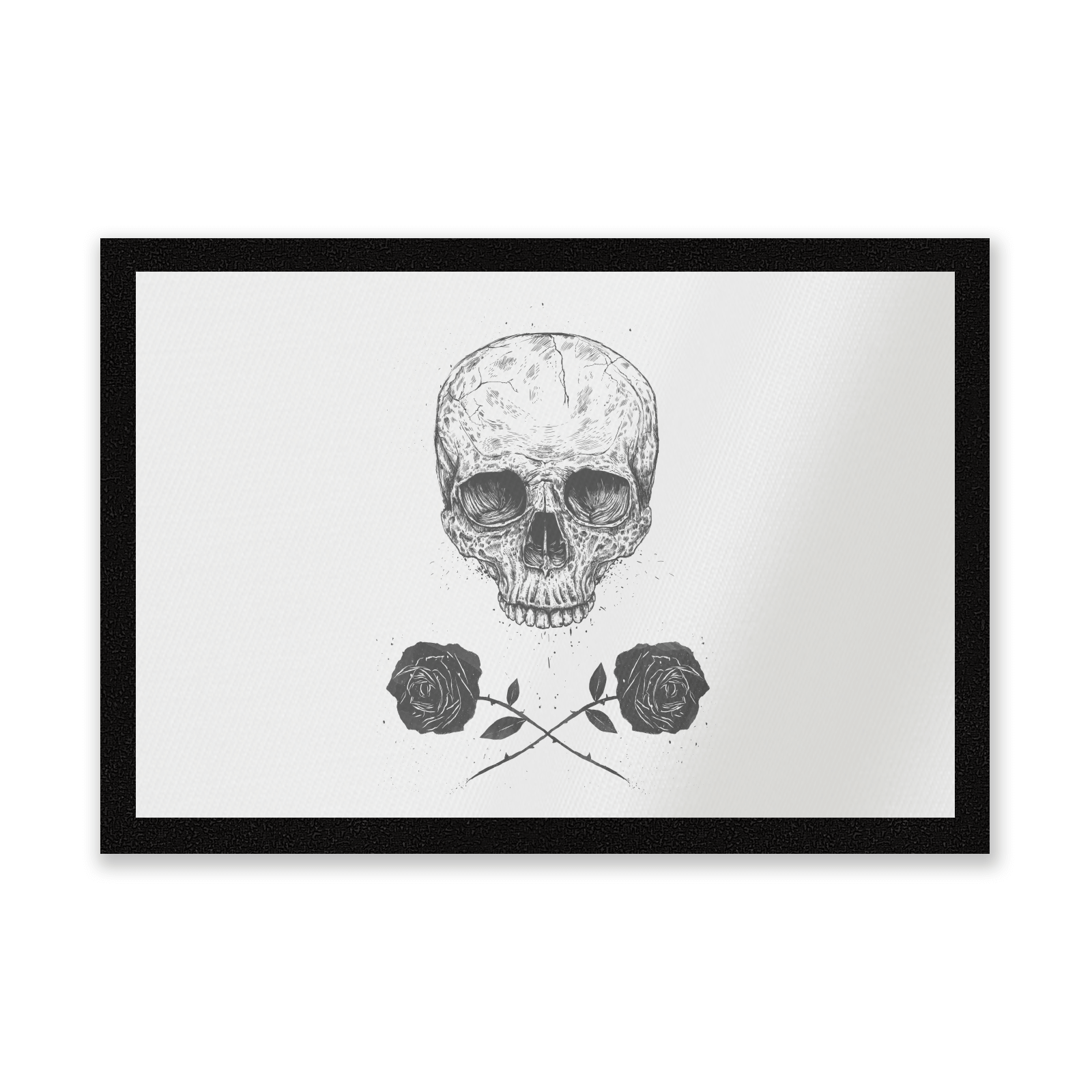 Skull And Roses Entrance Mat