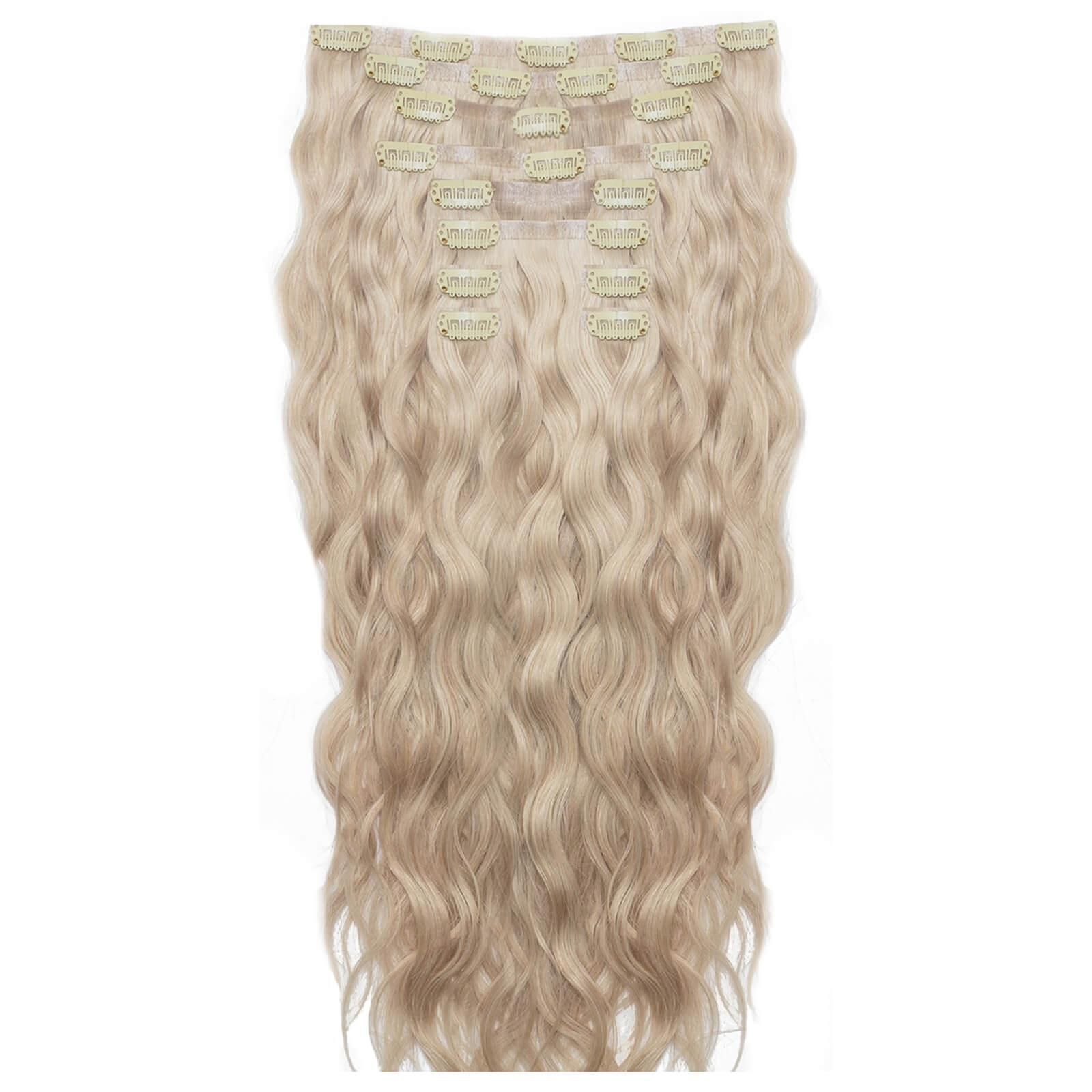 Beauty Works 18 Inch Beach Wave Double Hair Extension Set (Various Shades) - L.A. Blonde