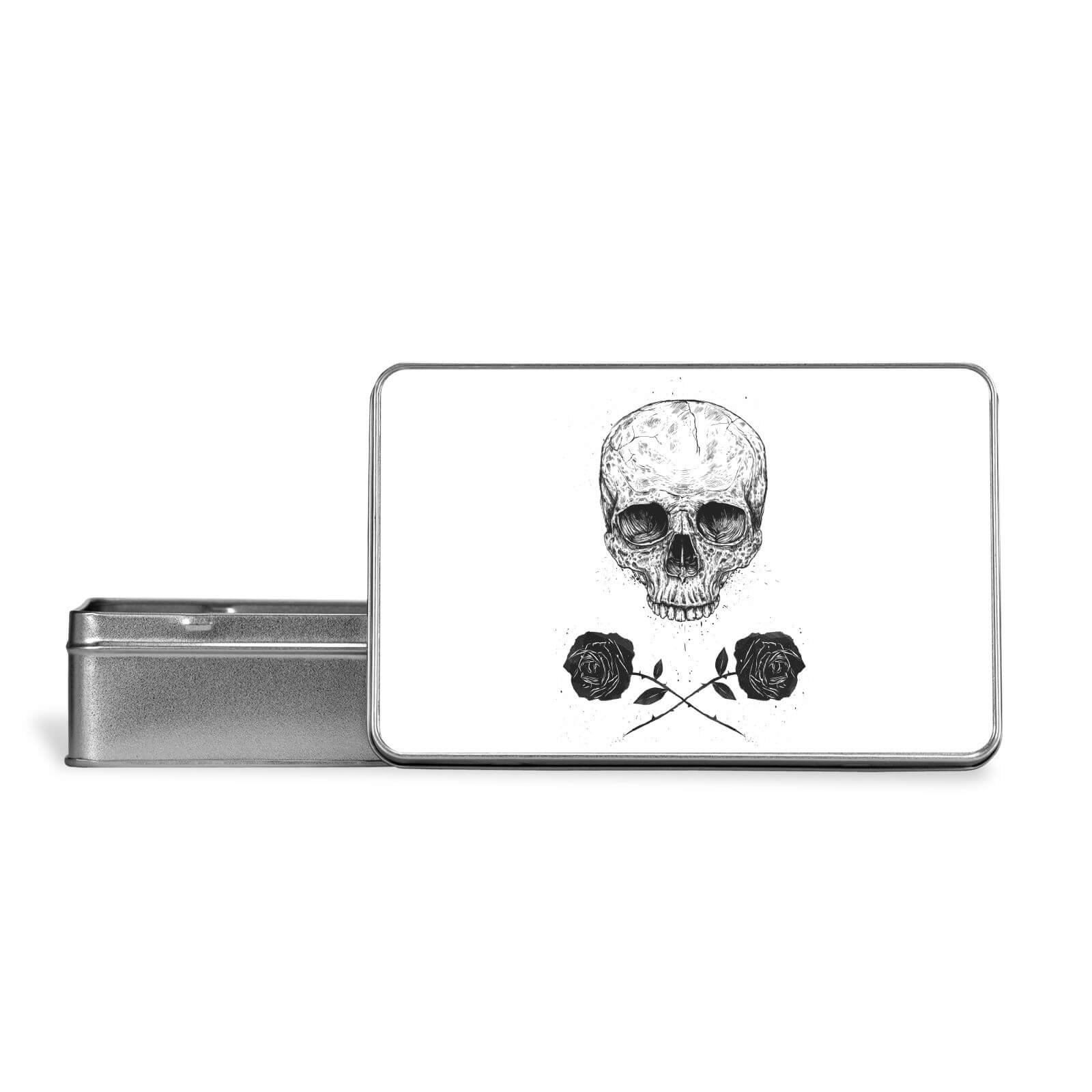 Skull And Roses Metal Storage Tin
