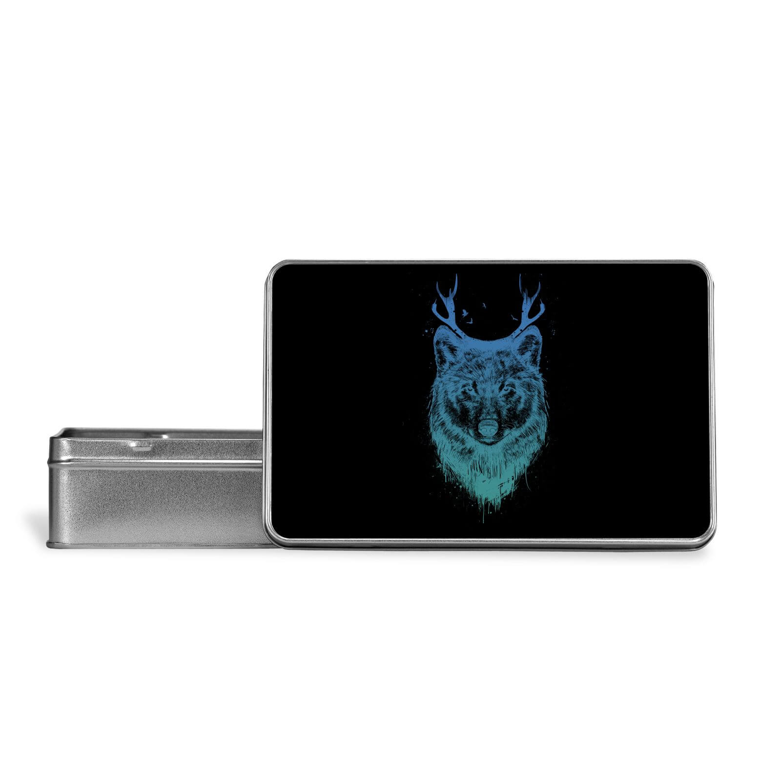 Wolf Metal Storage Tin