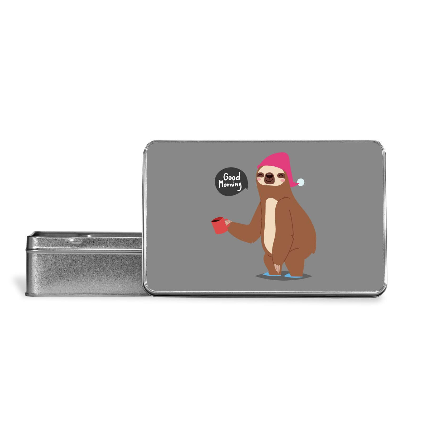 Sloth Good Morning Metal Storage Tin
